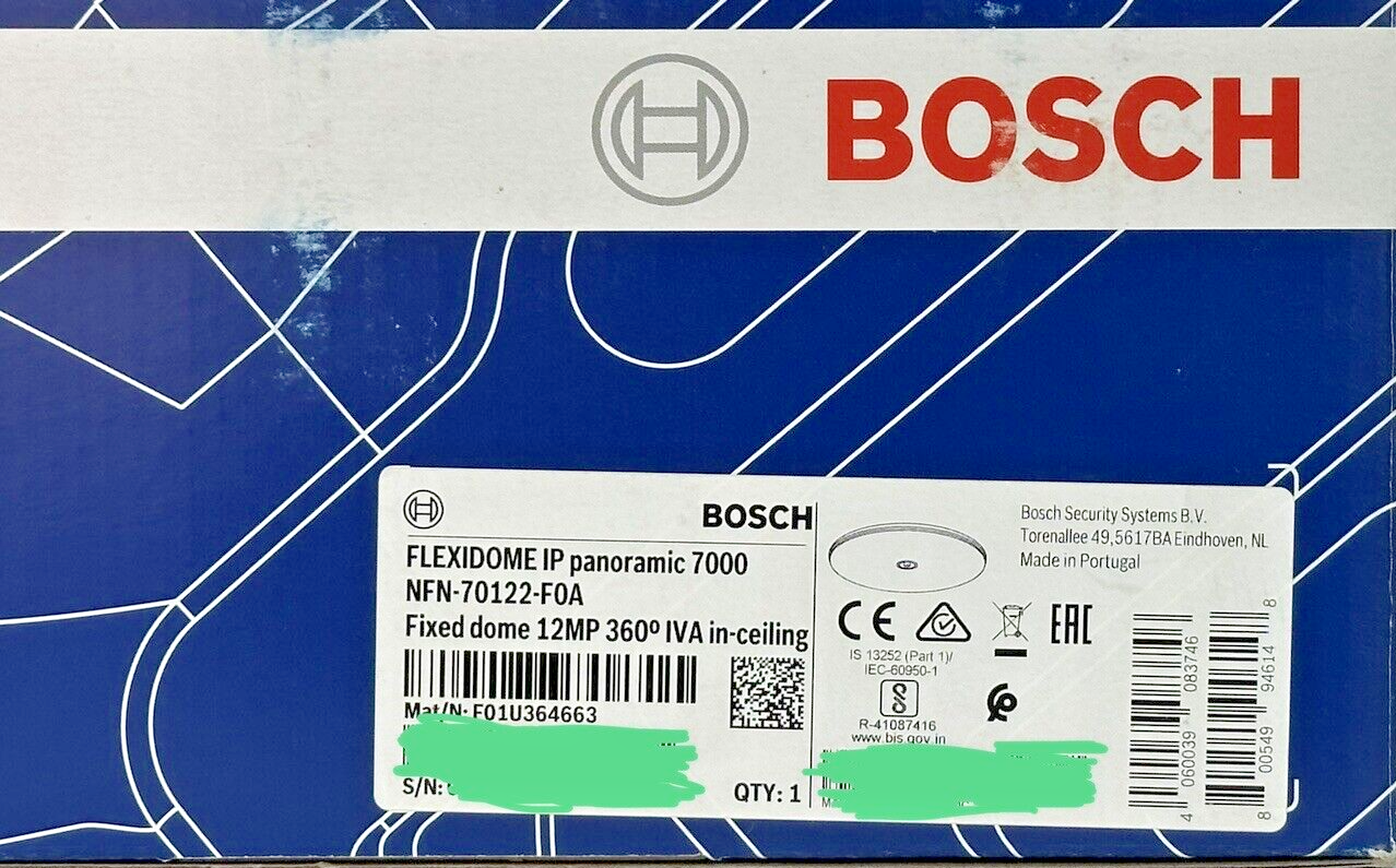 Lot of 4 Bosch NFN-70122-F0A IP Fixed Dome 12MP 360º IVA Panoramic Camera IC