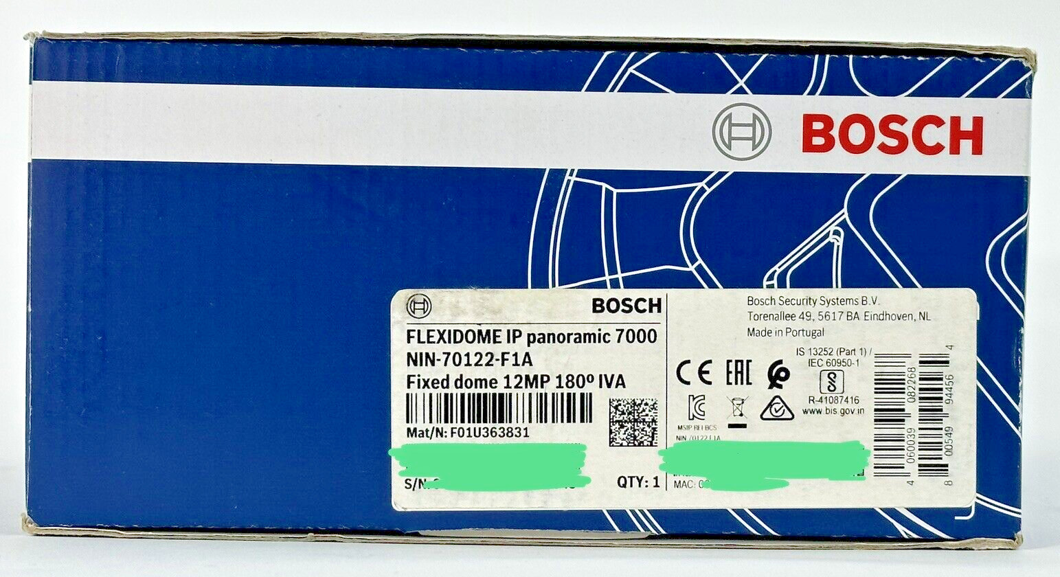 Lot of 6 Bosch NIN-70122-F1A IP 12MP 180 deg IVA Panoramic Camera Fixed Dome MP