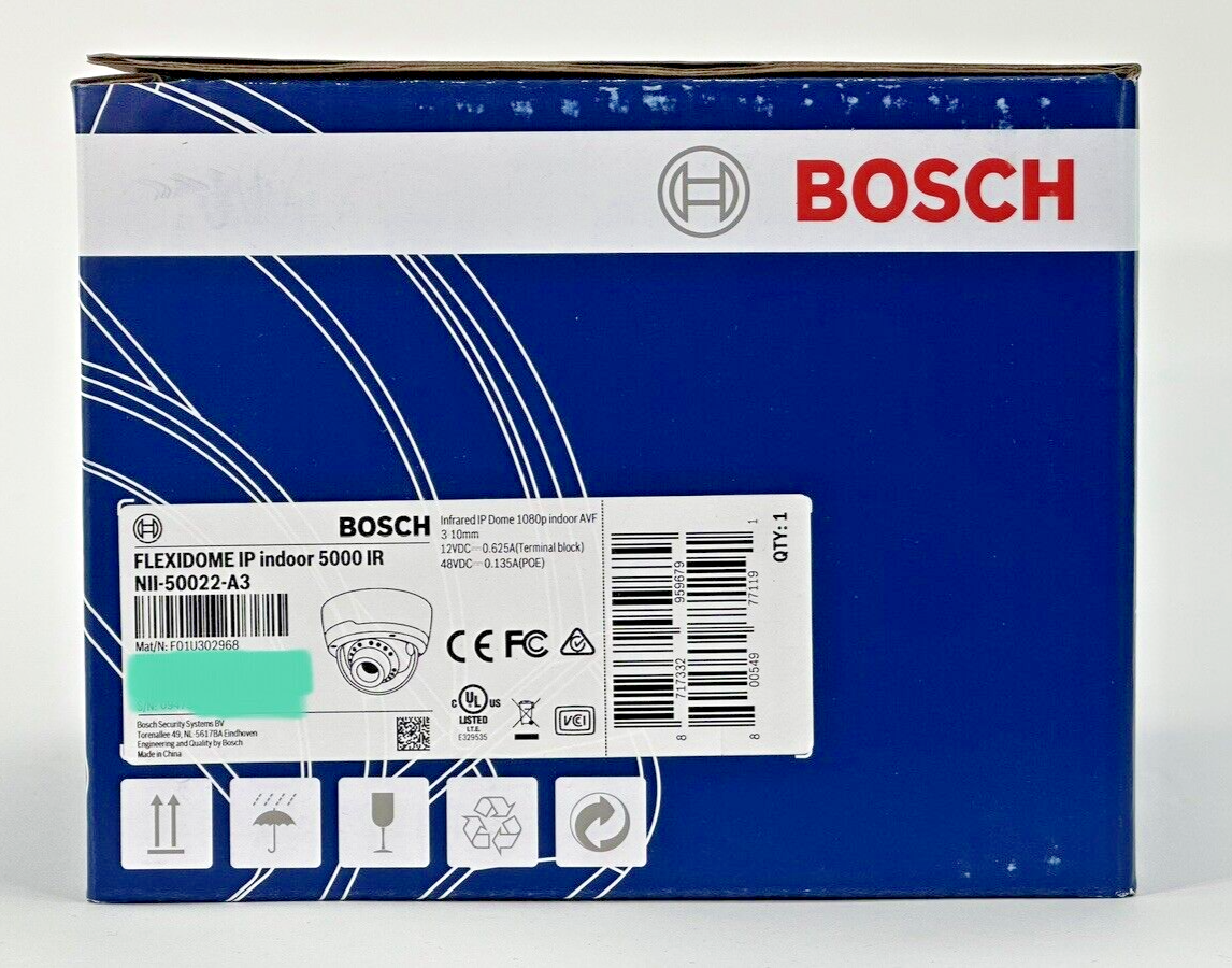 Lot of 10 Bosch NII-50022-A3 IP Indoor 5000 HD 1080p 3-10mm Camera AVF F1.3 Dome