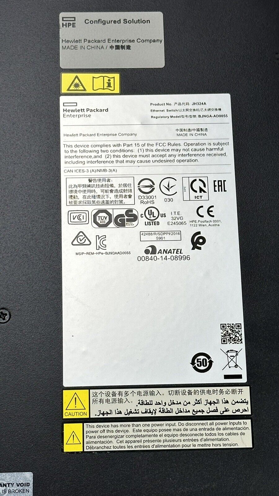 HPE FlexNetwork 5130 JH324A 48G 4xSFP+ 1-Slot HI 48x Gigabit 4x 10GbE 2x Fans 1x PSU L3