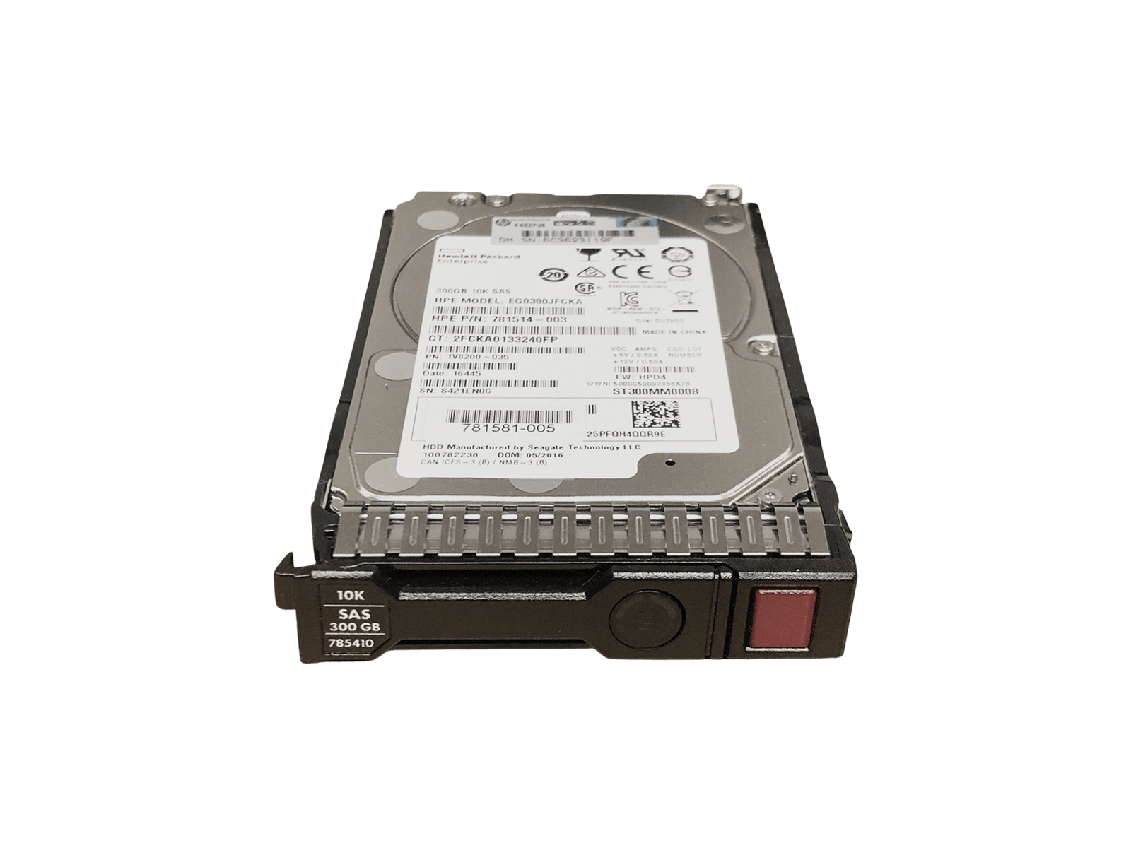HPE 781514-003 300GB SAS 12Gb/s 10K rpm 2.5" SFF 512n HDD Hard Disk Drive