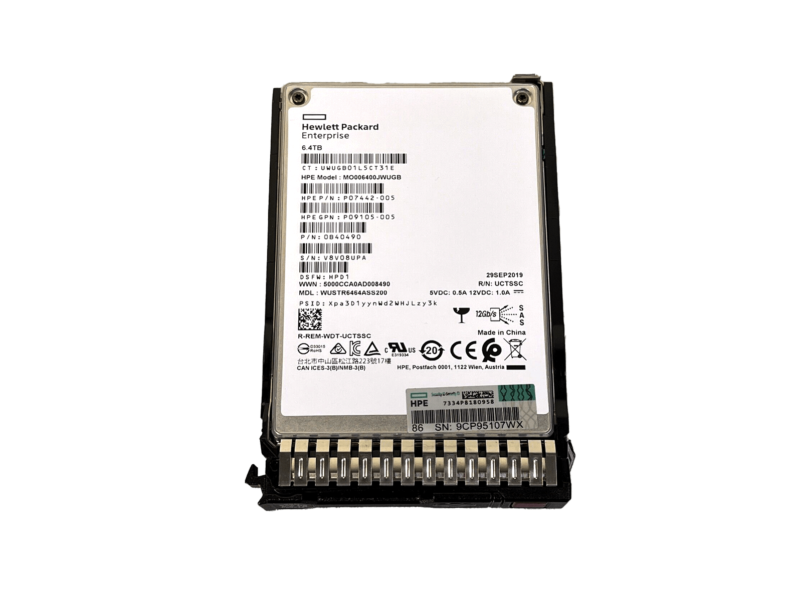 HPE P09926-001 6.4TB SAS 2.5" SFF Mixed Use SC MLC SSD Solid State Drive