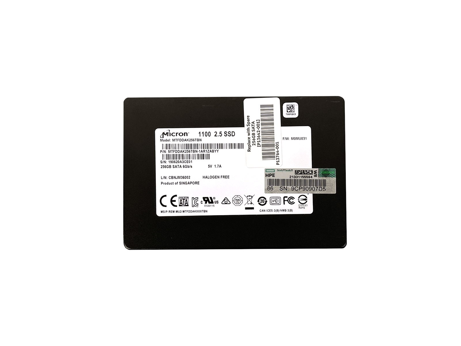 HPE P13642-001 256GB SATA 6Gb/s 2.5" SFF TLC SSD Solid State Drive