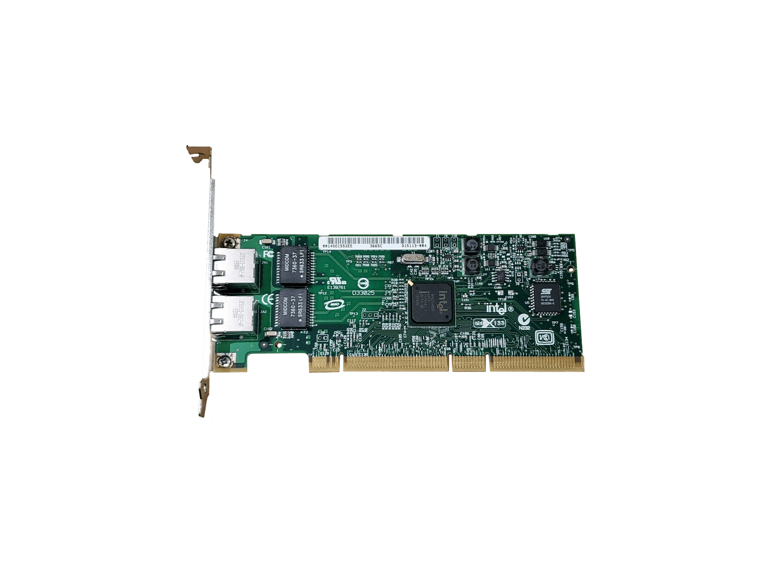 IBM Intel 00P4289 2-Port 10/100/1000 Base-TX Ethernet Adapter PCI-x FH Bracket.
