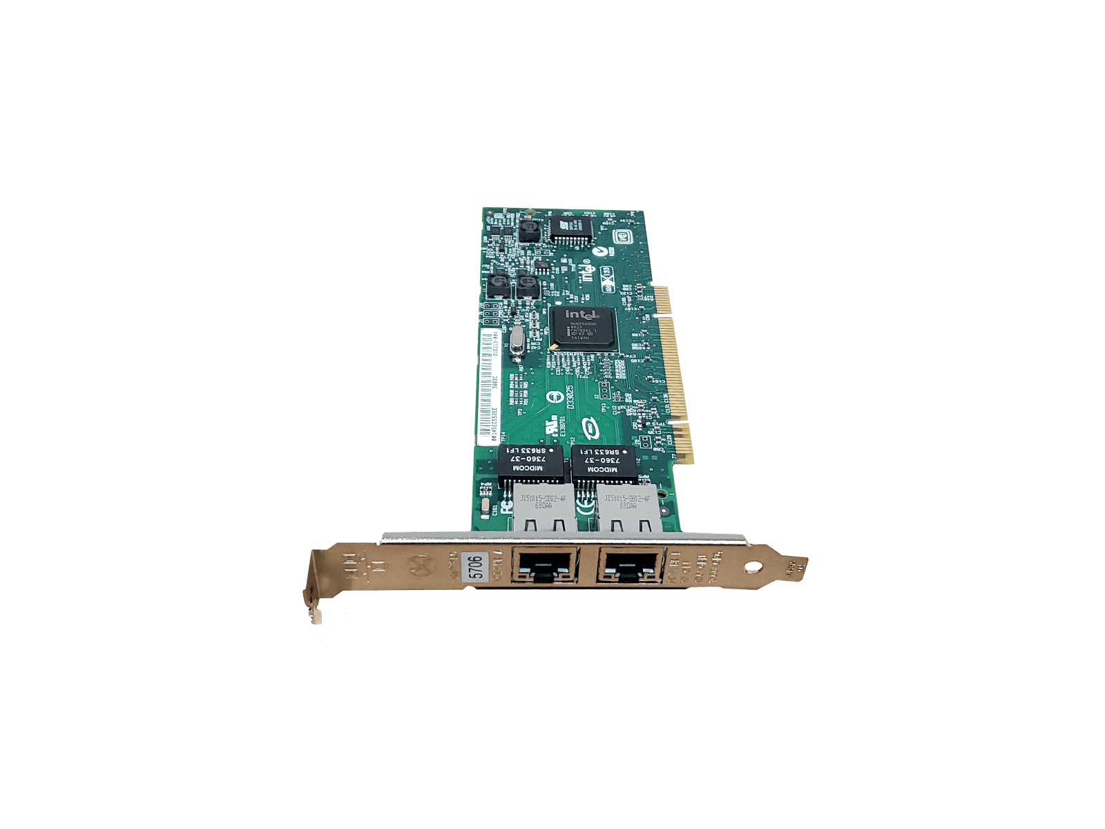 IBM Intel 00P4289 2-Port 10/100/1000 Base-TX Ethernet Adapter PCI-x FH Bracket.