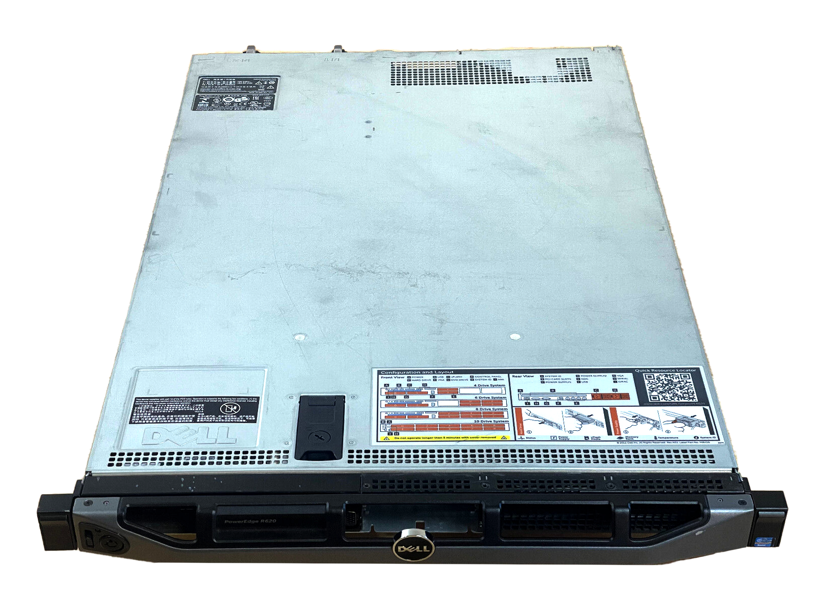 Dell PowerEdge R620 Server 2x E5-2690v2 10C 256GB H710P 4x 1GbE 2x 750W Bezel.