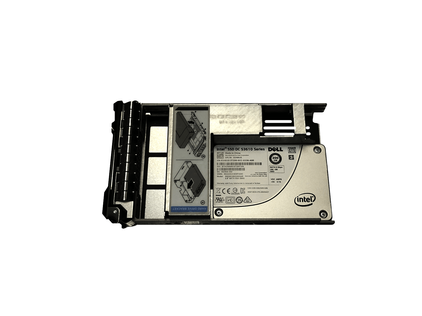 Dell 03481G 200GB SATA 6Gb/s 3.5" SFF Mixed Use MLC SSD Solid State Drive