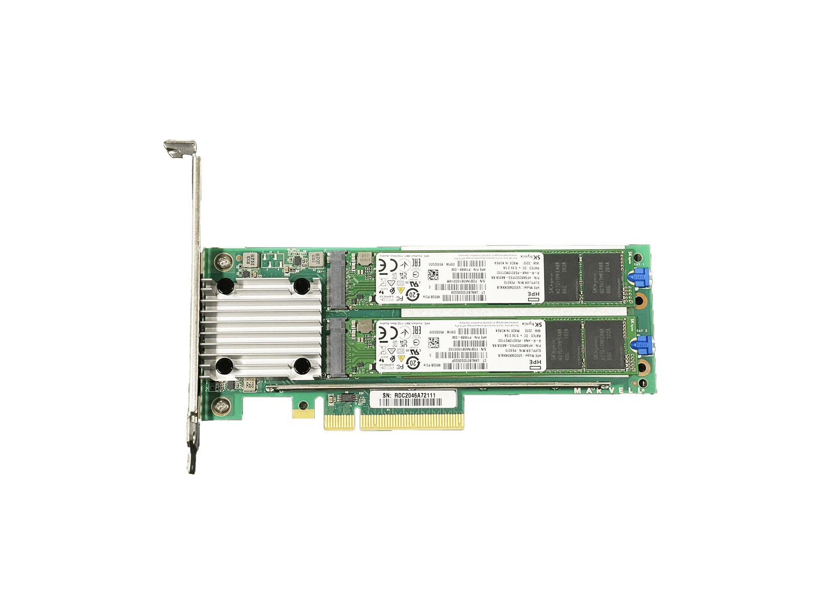 P12965-B21 HPE NS204i-p Gen10/Plus/V2 Boot Device 2x M.2 NVMe 480GB RAID1 SSD PCI-e AIC.