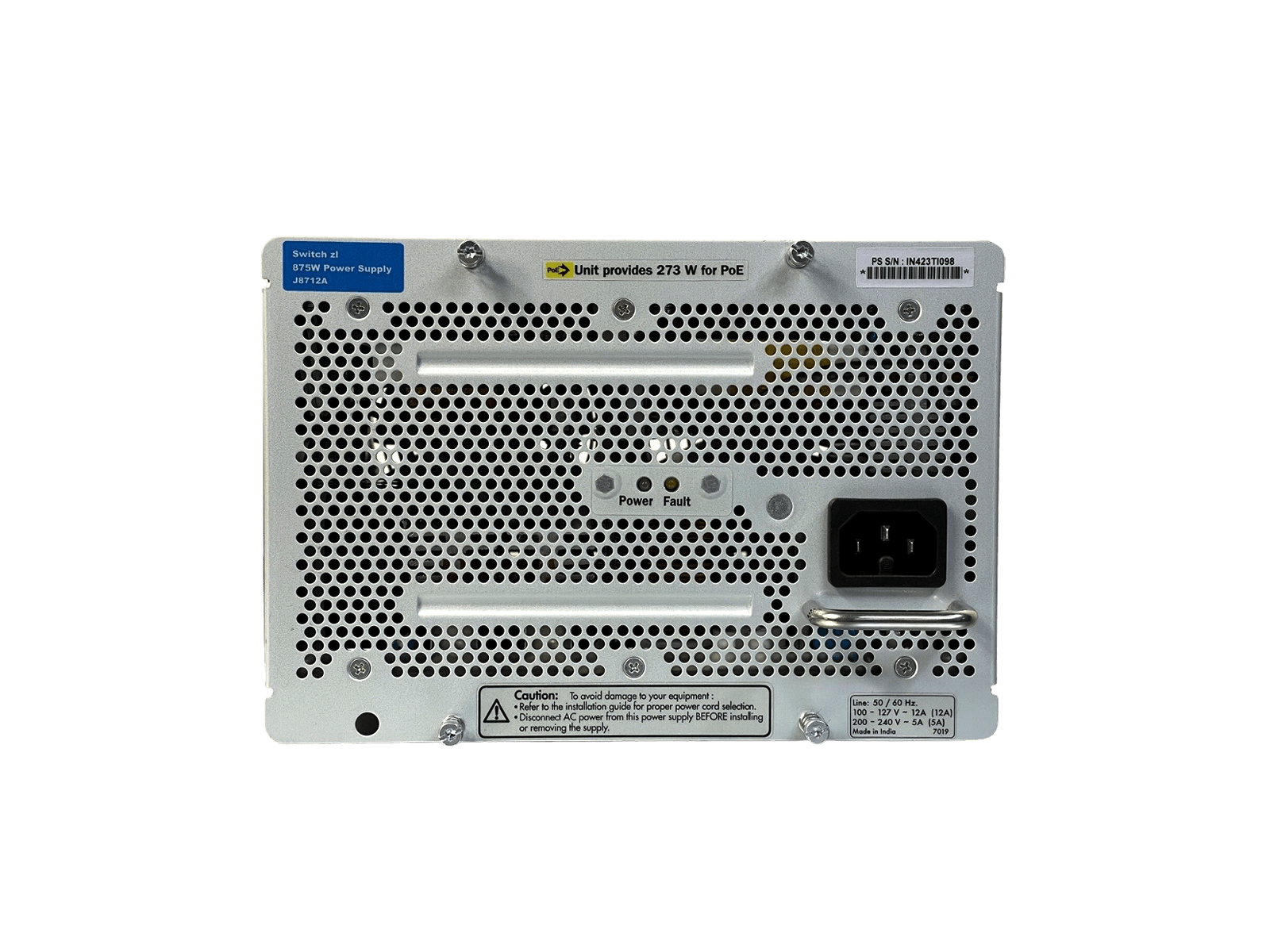 HP J8712A HPE ProCurve zl Switch 875W PoE 273W Power Supply J8712A PSU 100V-240V.