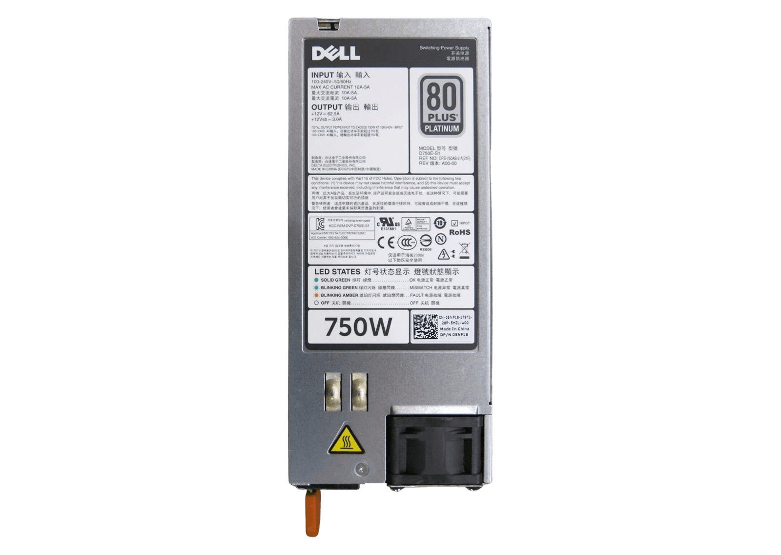 Dell 750W Platinum PSU 5NF18 T320 T420 R520 R620 T620 R720 R720xd R820 R920 QTY.