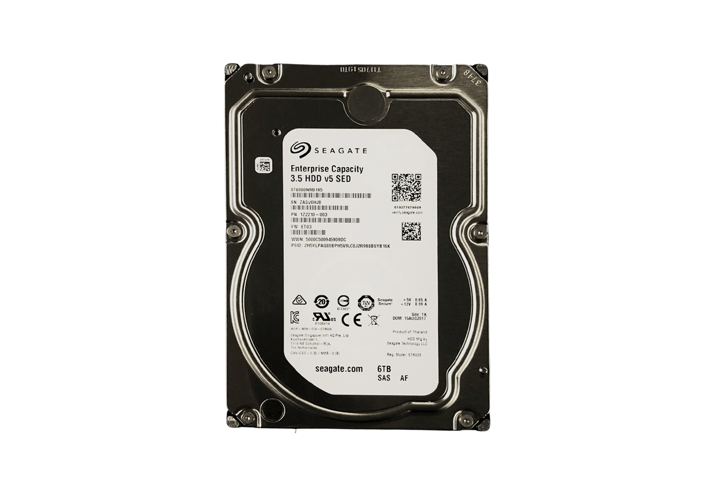 Seagate 1Z2210-003 6TB SAS 12Gb/s 7.2K rpm 3.5" LFF v5 SED 512e HDD Hard Disk Drive