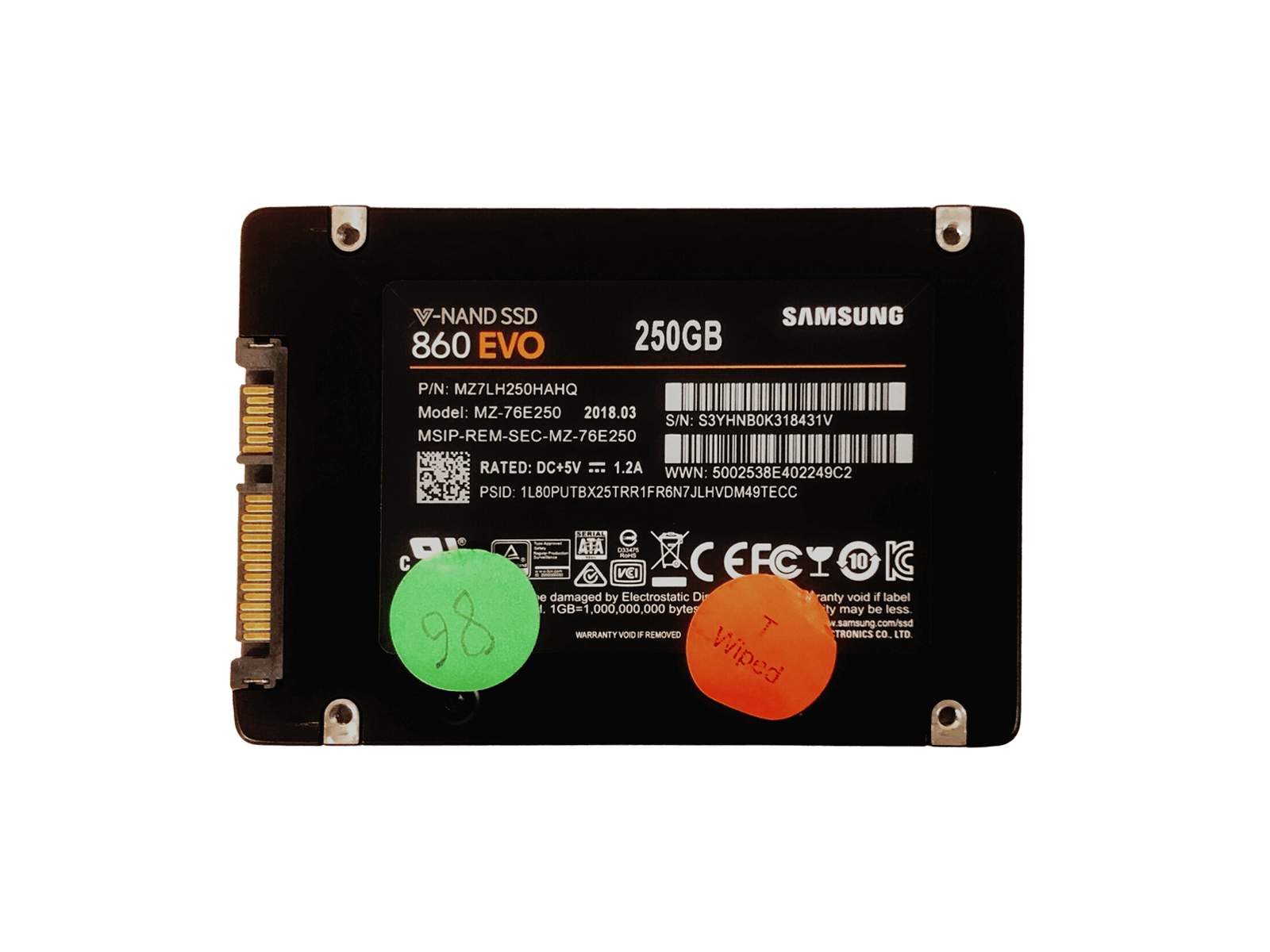 Samsung MZ-76E250 250GB SATA 6Gb/s 2.5" SFF MLC SSD Solid State Drive