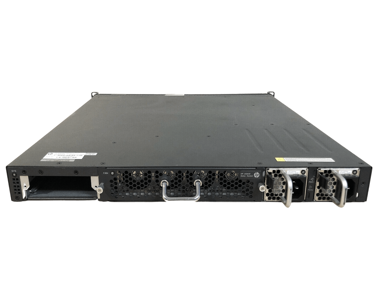 HP JC691A A5830 Series A5830AF Ethernet Switch 48x RJ-45 2x SFP+ Ports 2x PSUs.