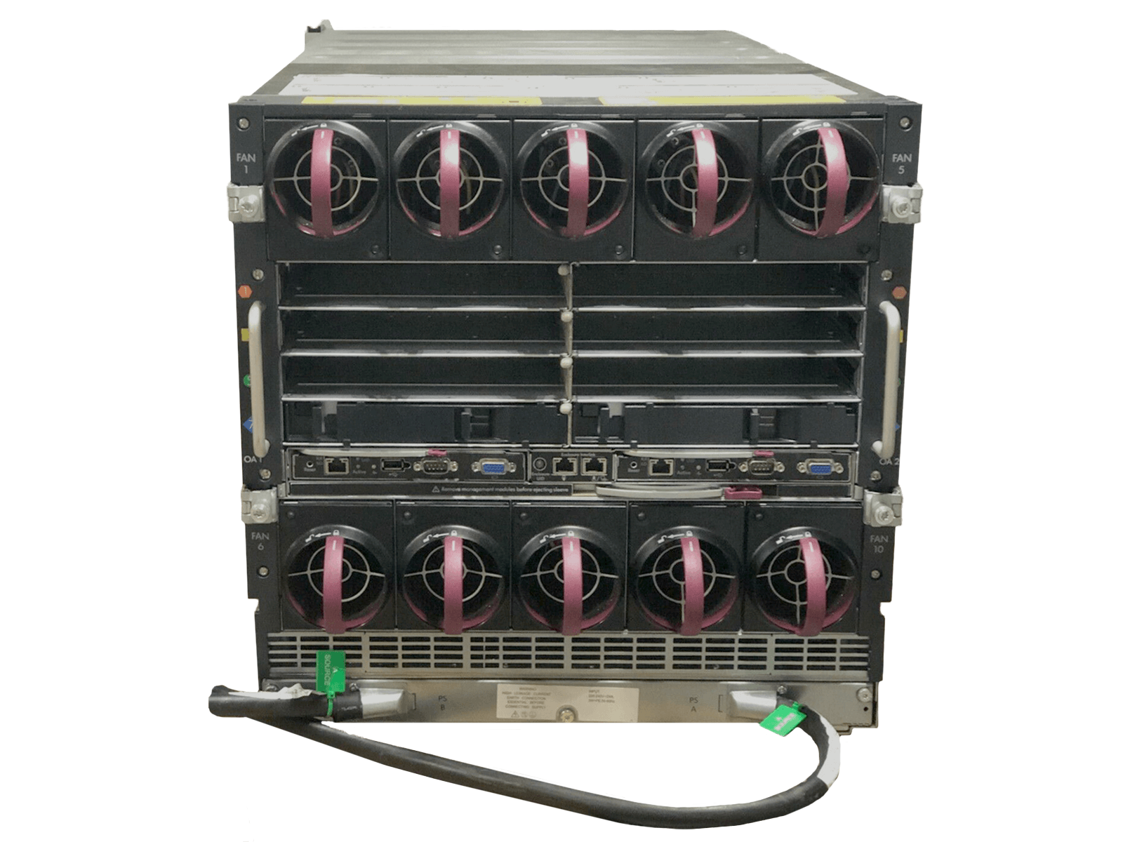 HP BladeSystem C7000 G3 Gen3 Platinum Blade Chassis 6x 2450W PSU 10x Fans 2x OA.