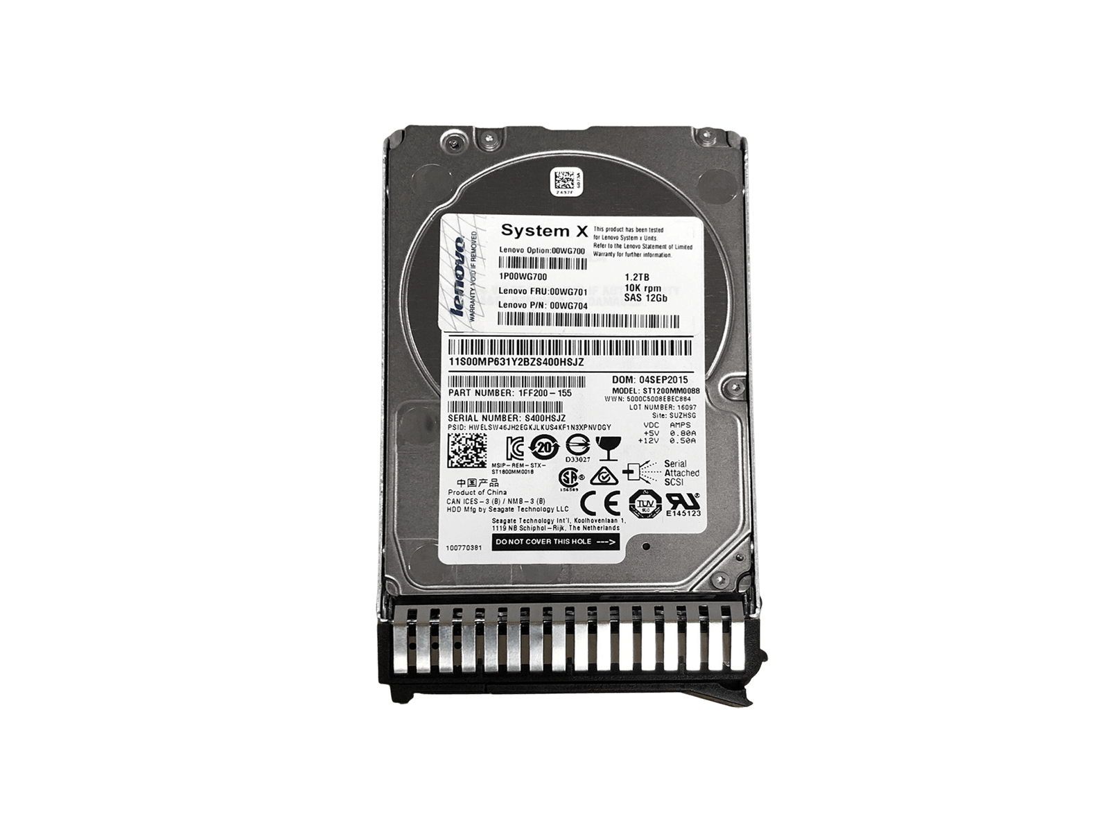 Lenovo 00WG701 1.2TB SAS 12Gb/s 10K rpm 2.5" SFF HDD Hard Disk Drive