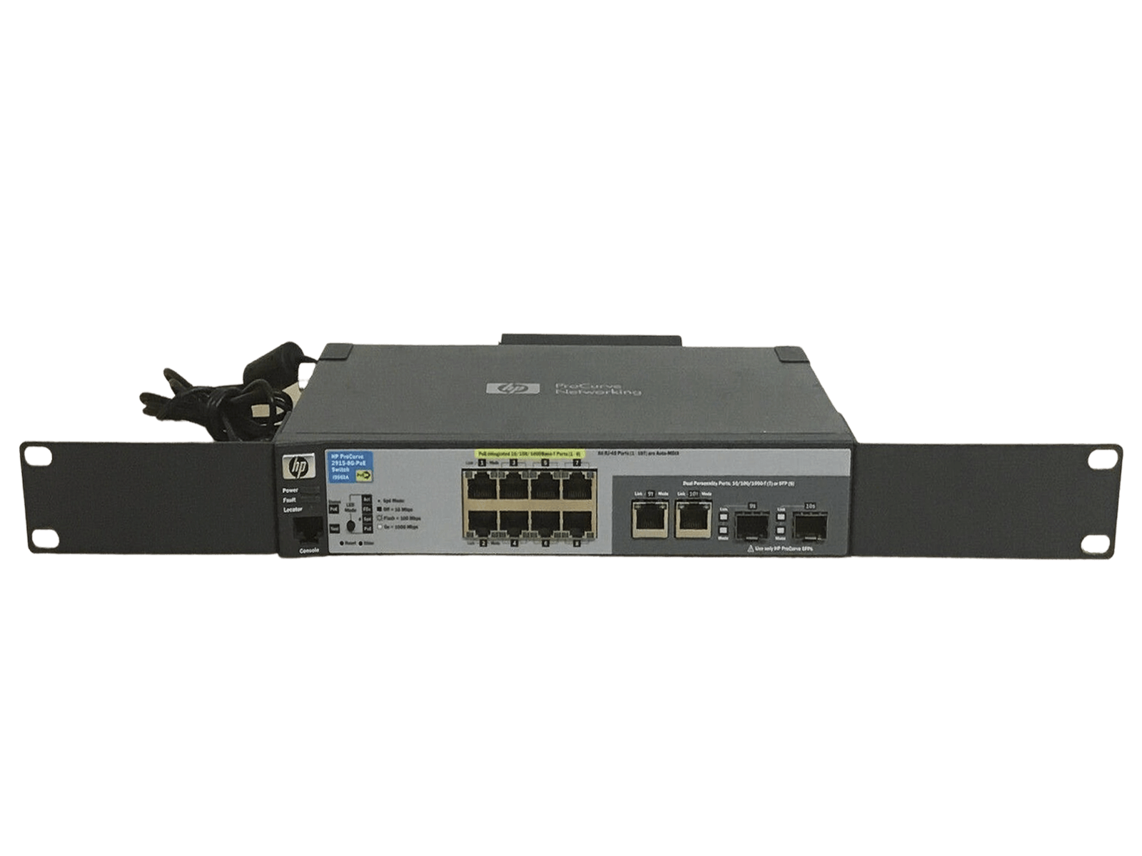 HP J9562A ProCurve 2915-8G-PoE Switch 67W Gigabit PoE 12x RJ45 2x SFP AC Adapter.