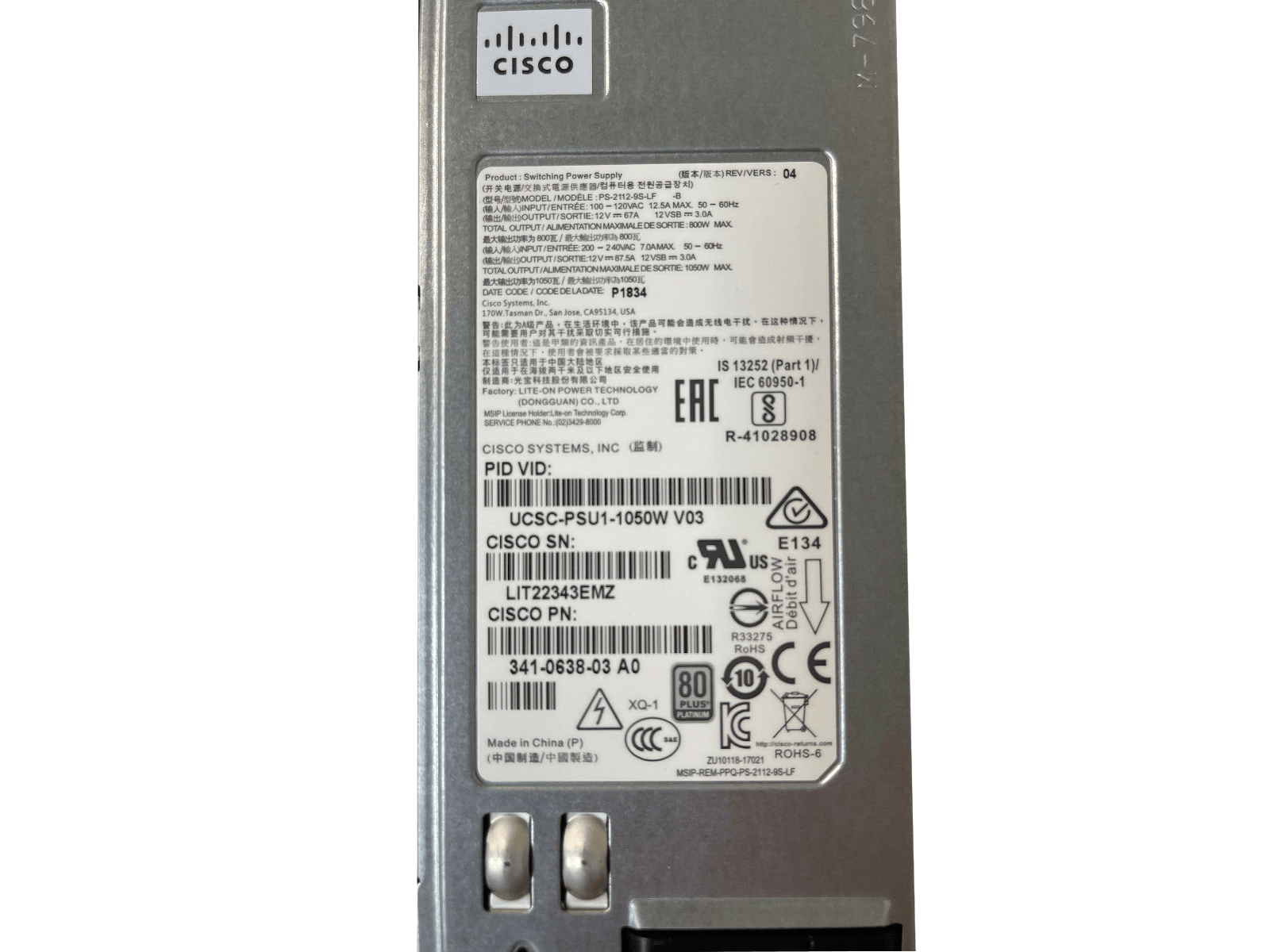 Cisco HyperFlex HX220c M5 Server 2x Xeon 8168 24-core 384GB 8.5TB SSD 2x 1050W