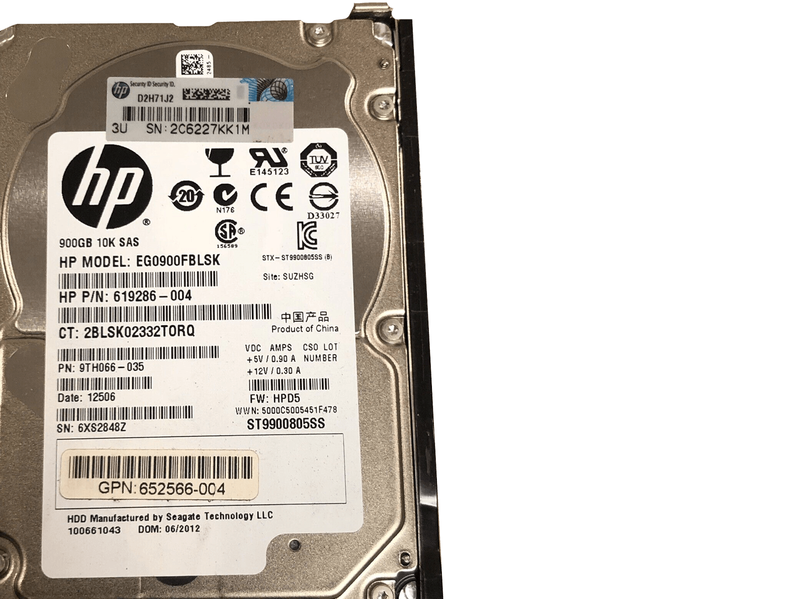 HP 653971-001 900GB SAS 6Gb/s 10K rpm 2.5" SFF HDD Hard Disk Drive
