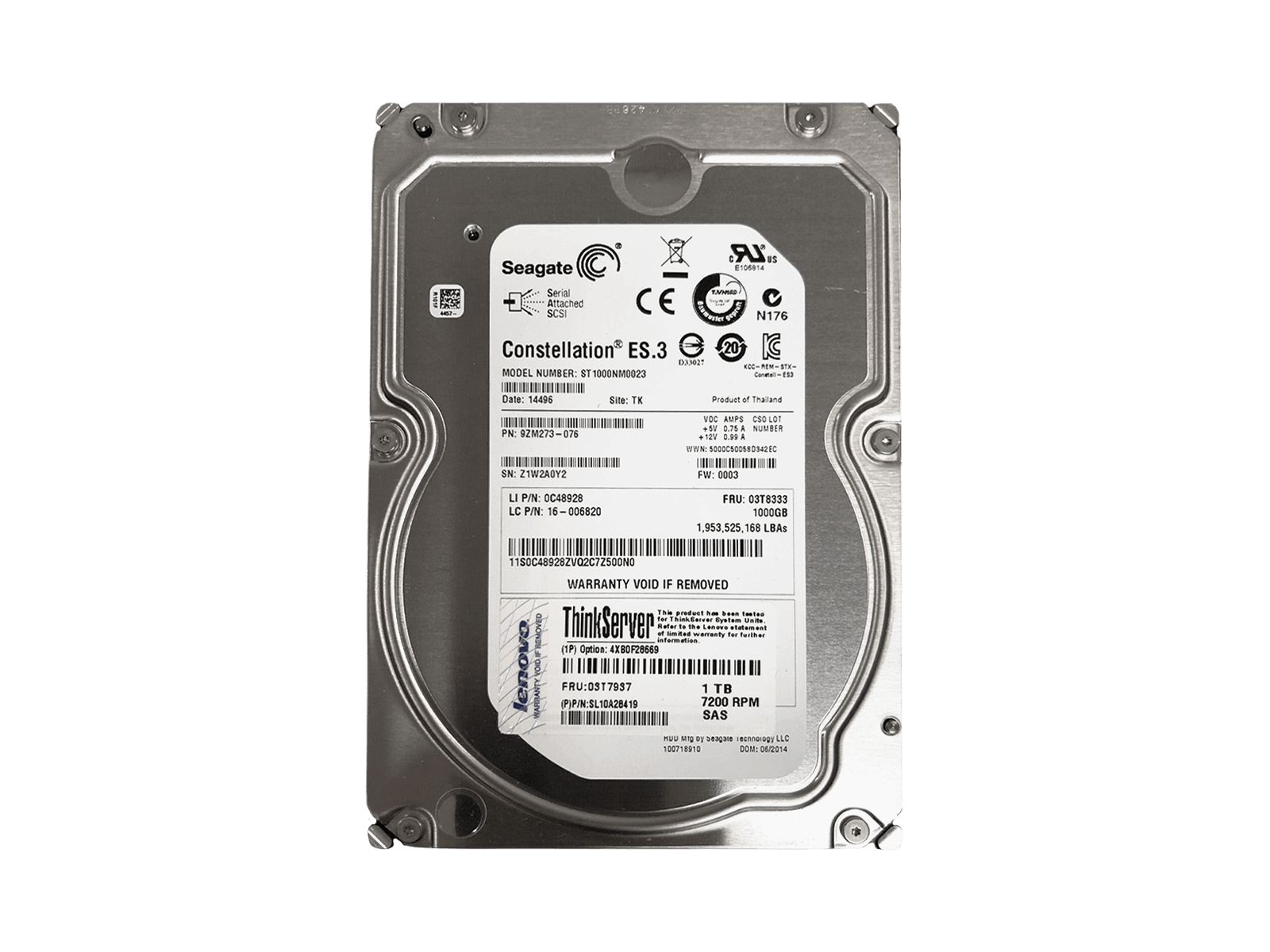 Lenovo 03T7937 1TB SAS 6Gb/s 7.2K rpm 3.5" LFF HDD Hard Disk Drive