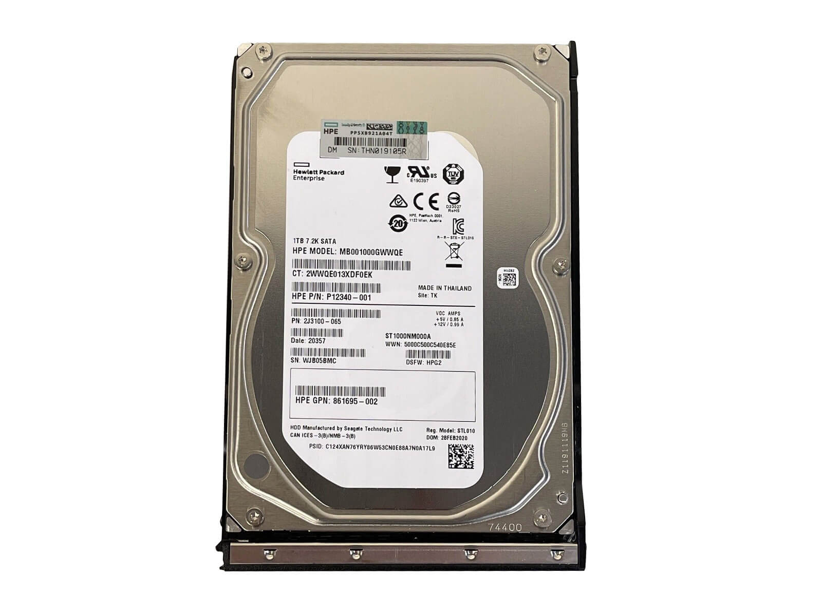 HPE 862130-001 1TB SATA 6Gb/s 7.2K rpm 3.5" LFF LP 512n HDD Hard Disk Drive