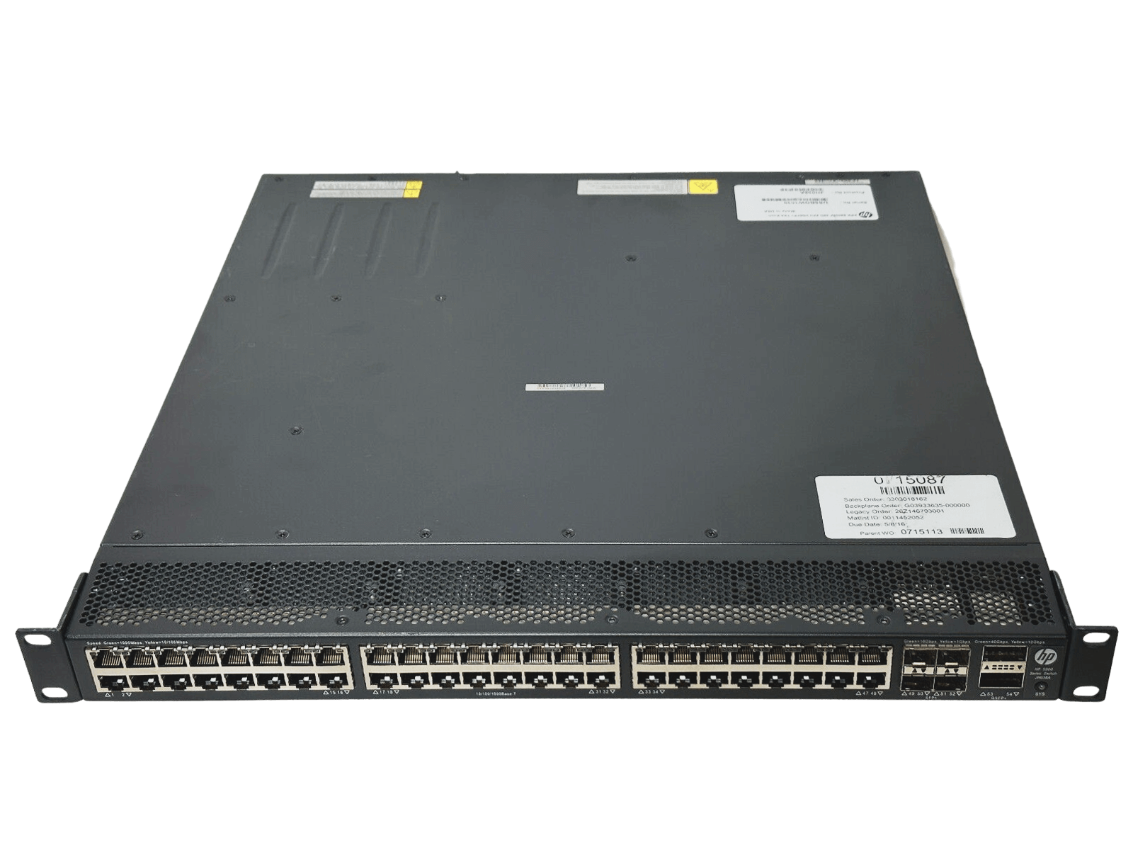 HPE JH038A FlexFabric 5900AF 48G 4XG 2QSFP+ L3 Switch 1x PSU 2x Back to Front Fan Kit.