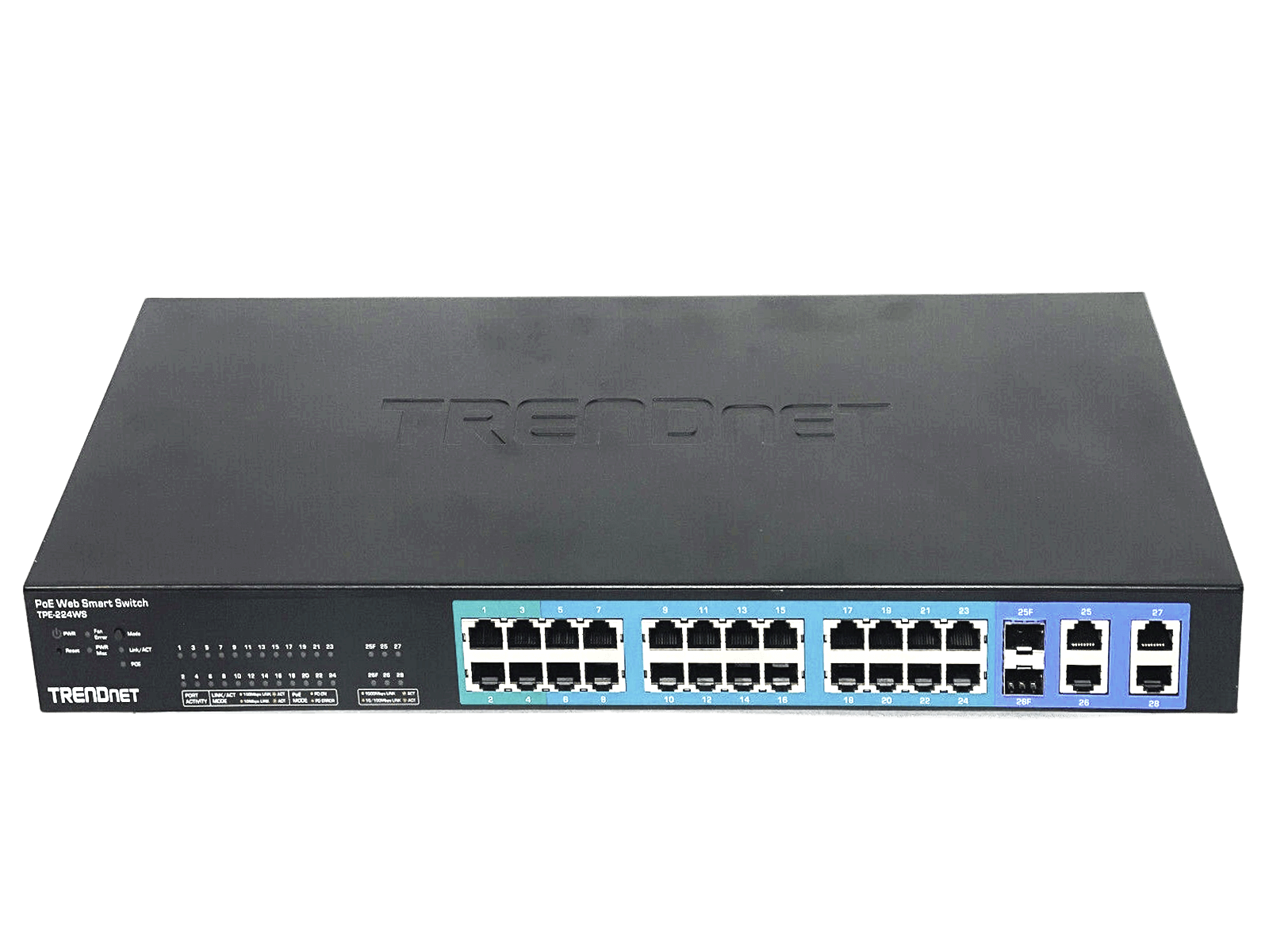 TRENDnet TPE-224WS 24-Port 10/100 Mbps + 4-Port 1GbE Web Smart PoE+ Switch 193W