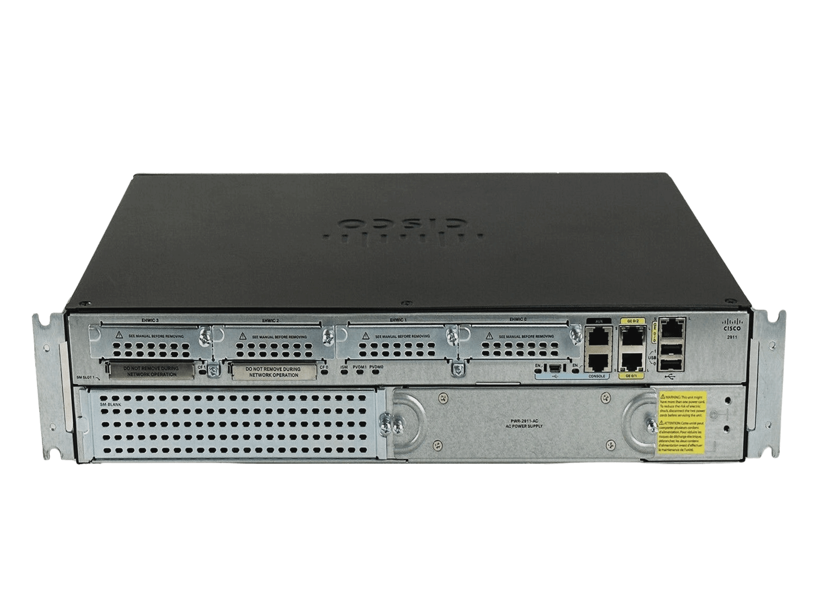 Cisco ISR 2911 Router 2x 1GbE 1x PSU 512MB RAM 256MB CF IPBaseK9 SecurityK9 Ears.