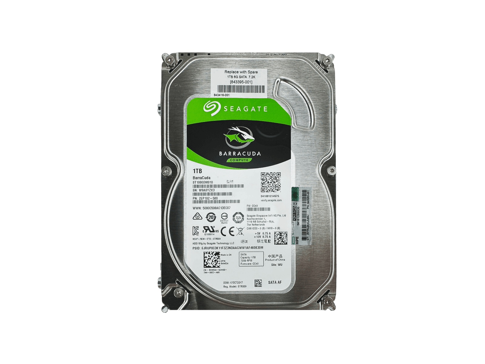 HP 843263-001 1TB SATA 6Gb/s 7.2K rpm 3.5" LFF HDD Hard Disk Drive