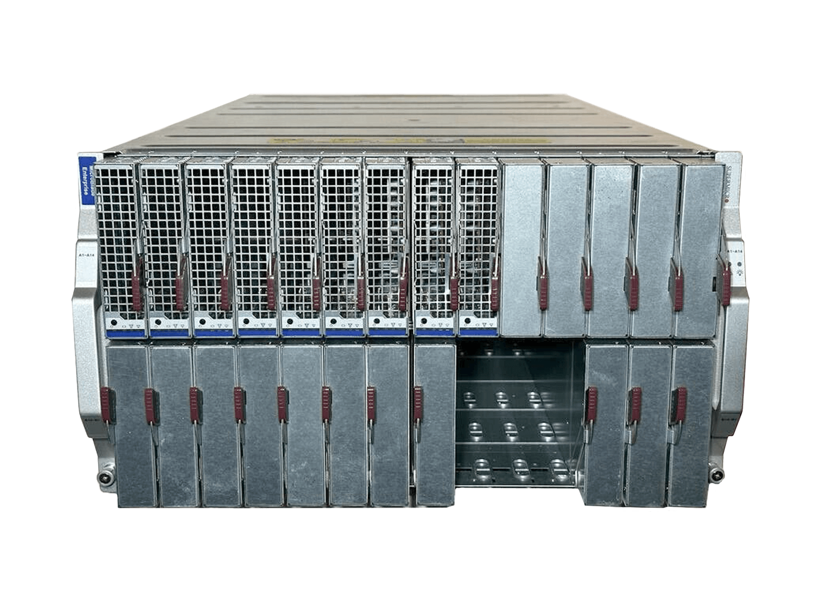 SuperMicro MBE-628E 9x MBI-6128R-T2 18x Xeon E5-2620 v3/v4 1152GB 4xPSU 2x CMM.