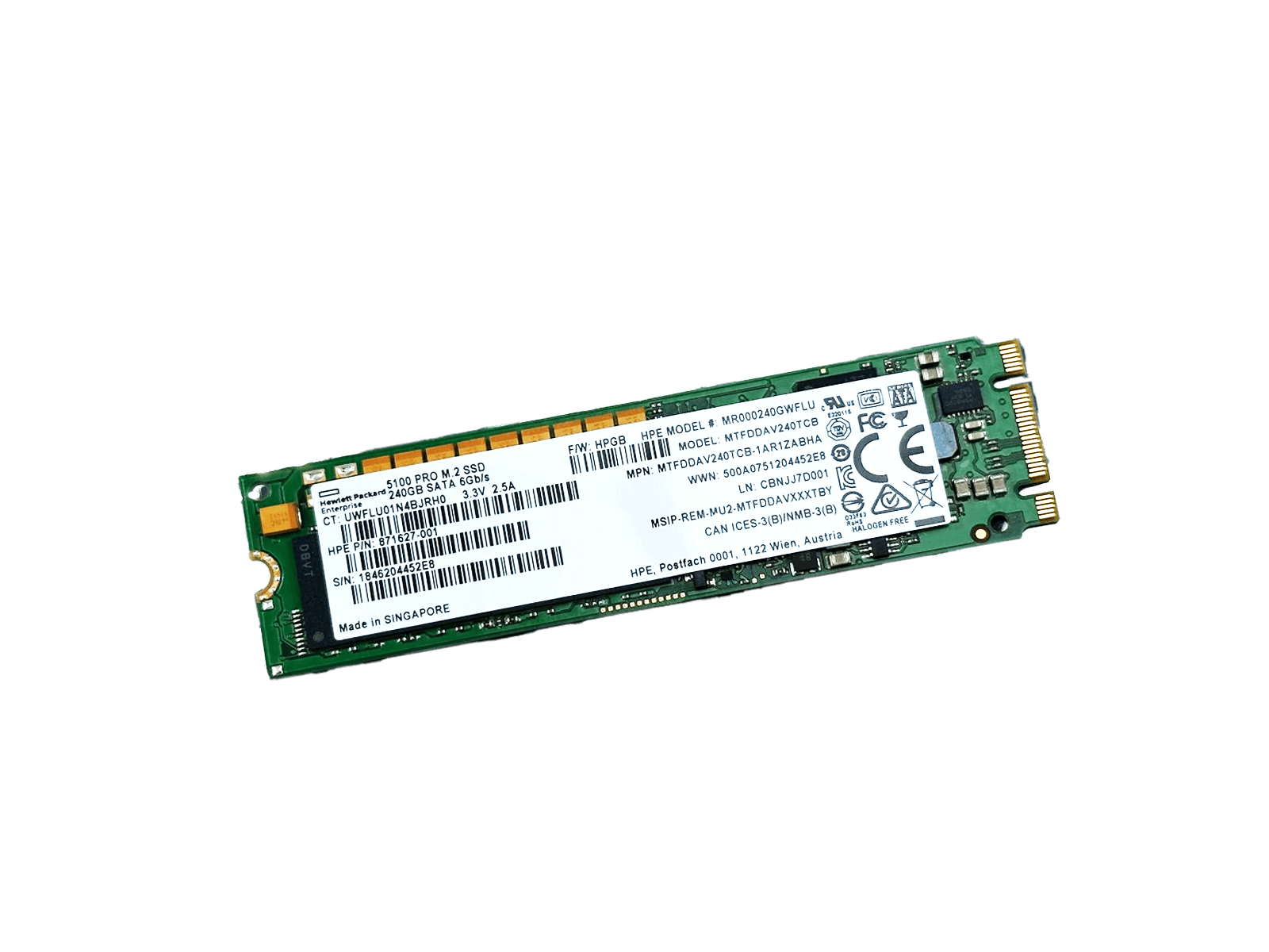 HPE 871627-001 240GB SATA M.2 2280 Mixed Use TLC SSD Solid State Drive