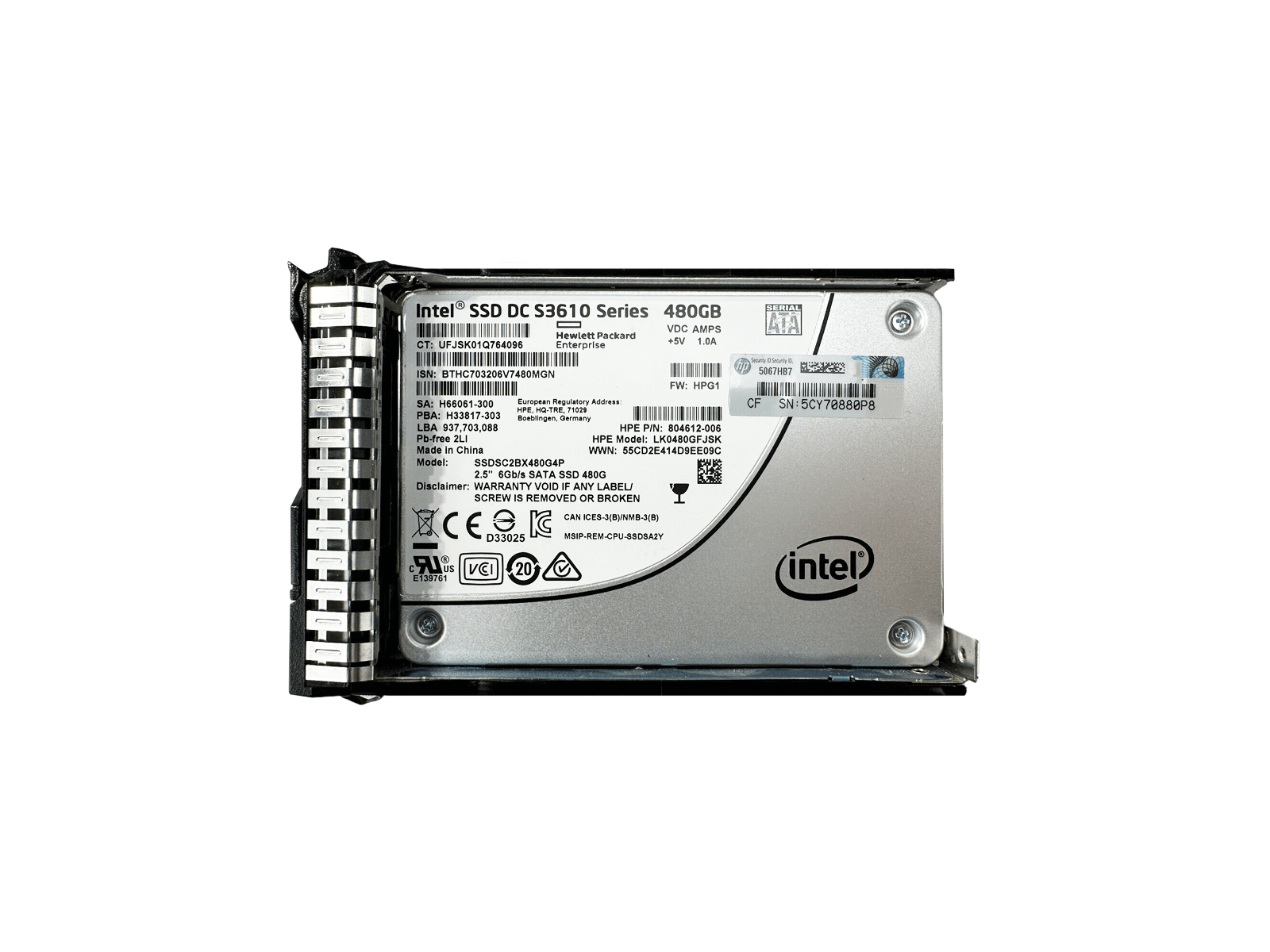 HPE 832454-001 480GB SATA 6Gb/s 2.5" SFF Mixed Use SC eMLC SSD Solid State Drive