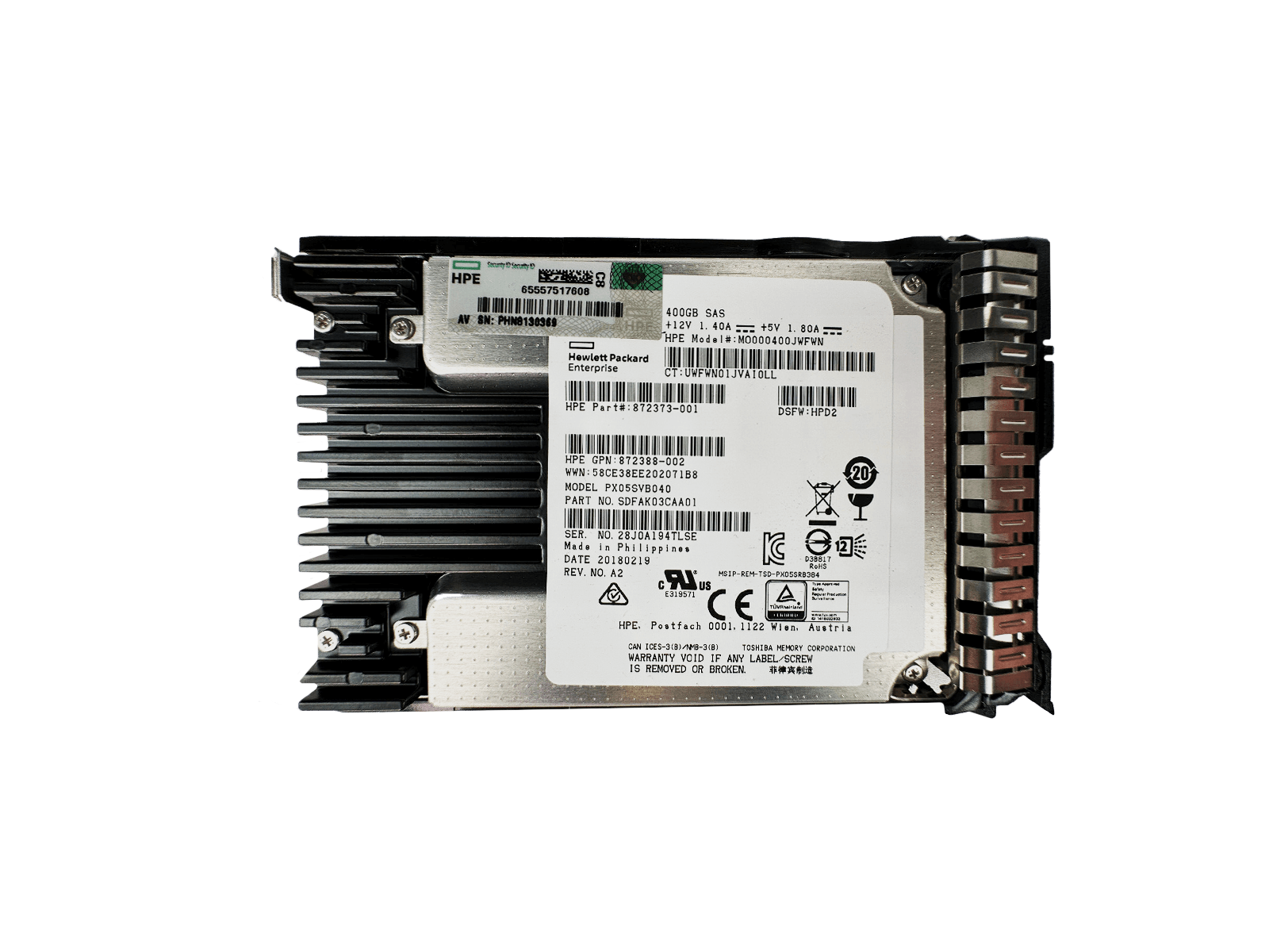 HPE 872505-001 400GB SAS 12Gb/s 2.5" SFF Mixed Use SC MLC SSD Solid State Drive