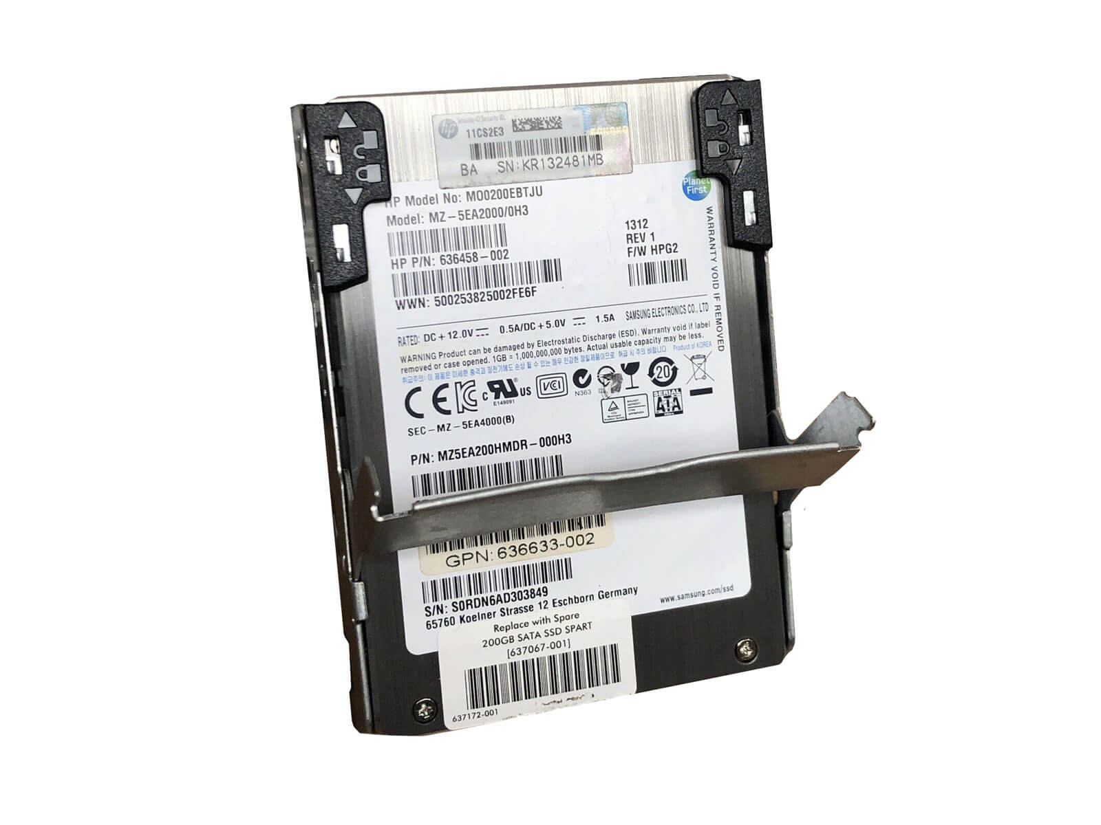 636458-002 200GB SATA 2.5" SFF MLC SSD Solid State Drive