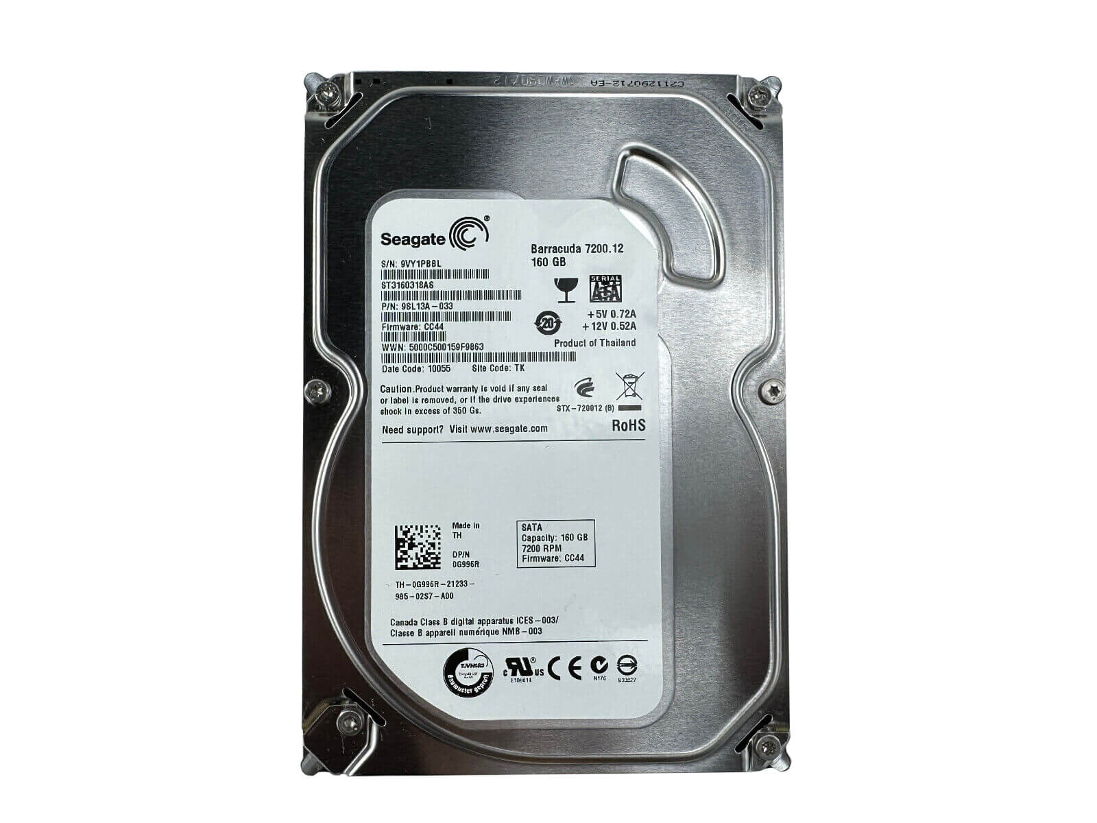 Dell 0G996R 160GB SATA 6Gb/s 7.2K rpm 3.5" LFF 512e HDD Hard Disk Drive
