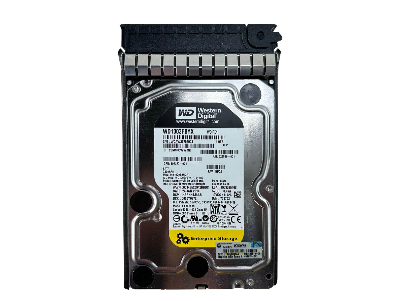 HP 454273-001 1TB SATA 3Gb/s 7.2K rpm 3.5" LFF SC MDL 512e HDD Hard Disk Drive