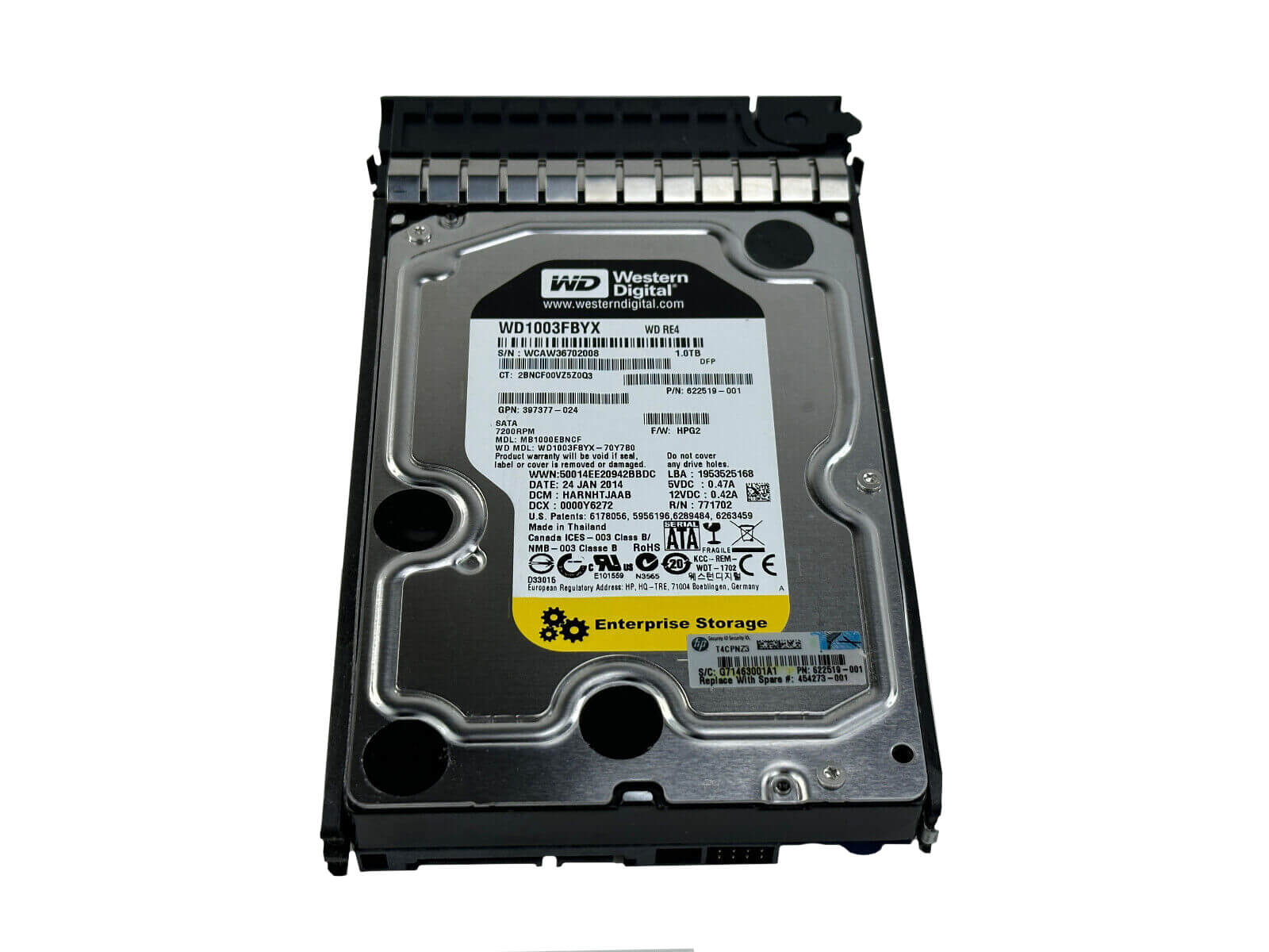 HP 454273-001 1TB SATA 3Gb/s 7.2K rpm 3.5" LFF SC MDL 512e HDD Hard Disk Drive