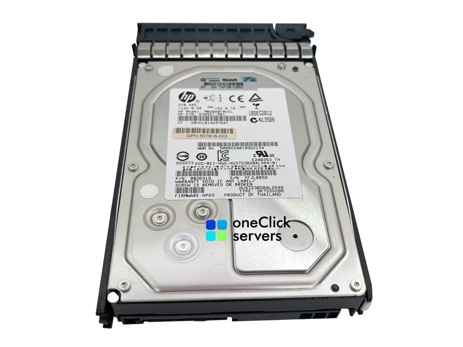 HP 507616-B21 2TB SAS 6Gb/s 7.2K rpm 3.5" LFF MDL SC HDD Hard Disk Drive