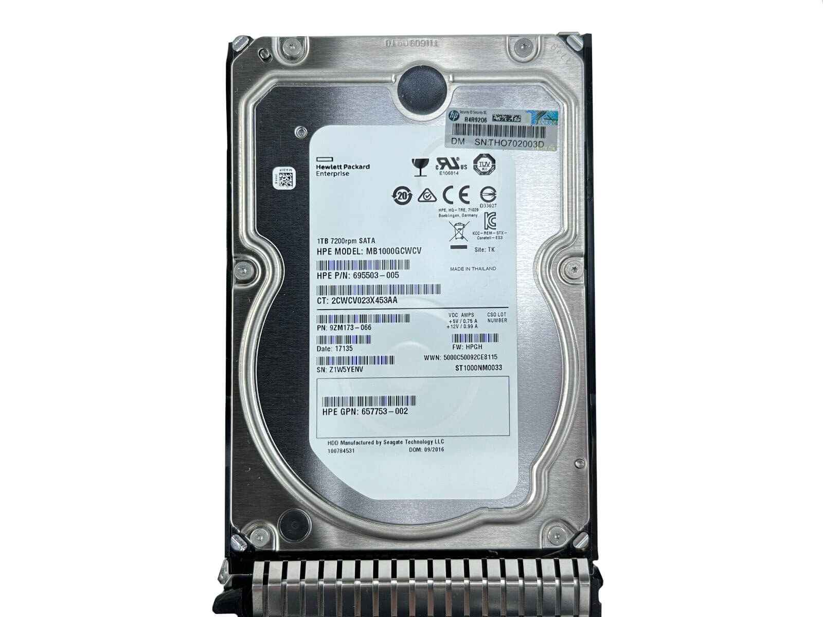 HPE 657739-001 1TB SATA 6Gb/s 7.2K rpm 3.5" LFF SC 512n HDD Hard Disk Drive