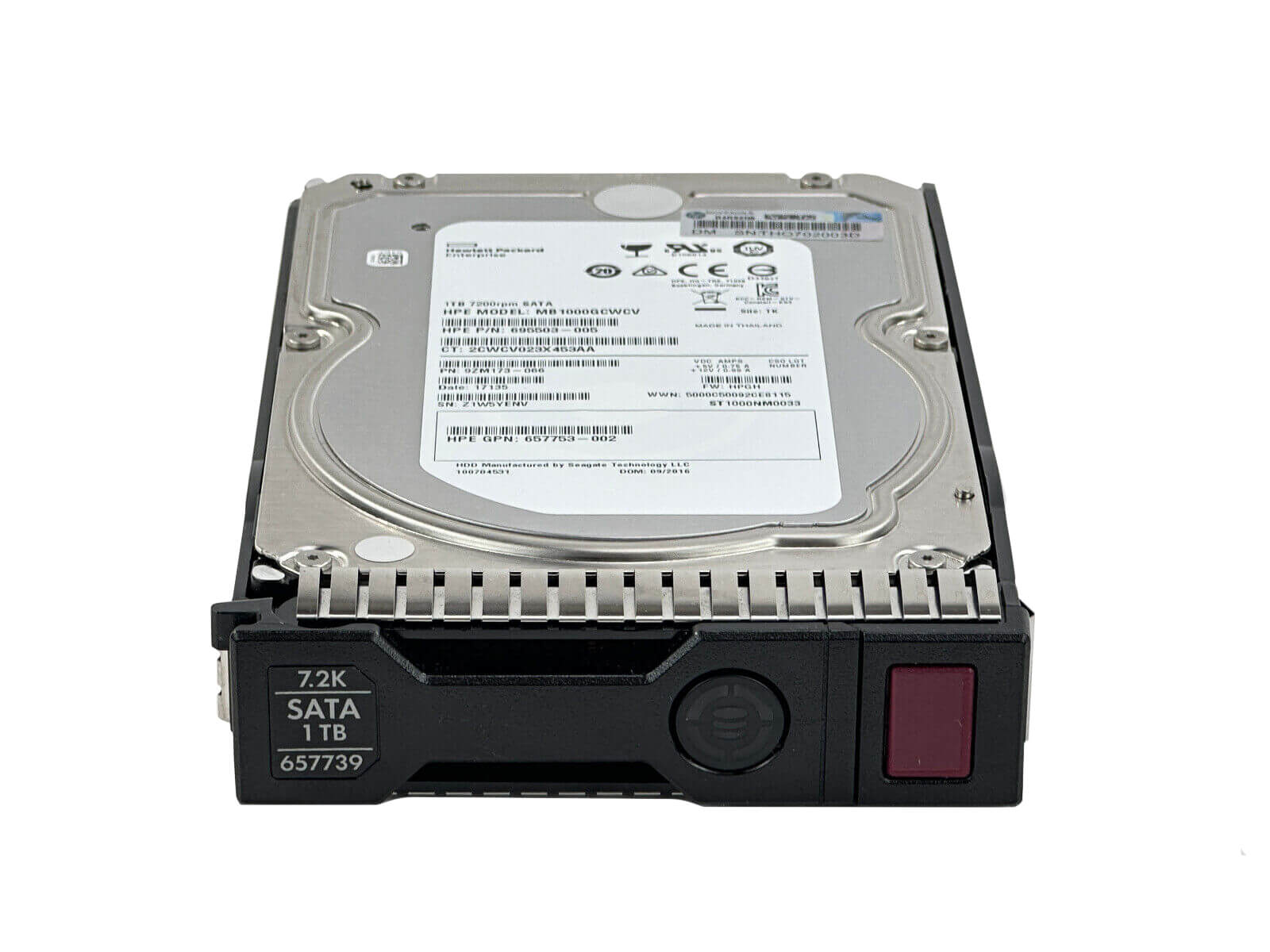HPE 657739-001 1TB SATA 6Gb/s 7.2K rpm 3.5" LFF SC 512n HDD Hard Disk Drive