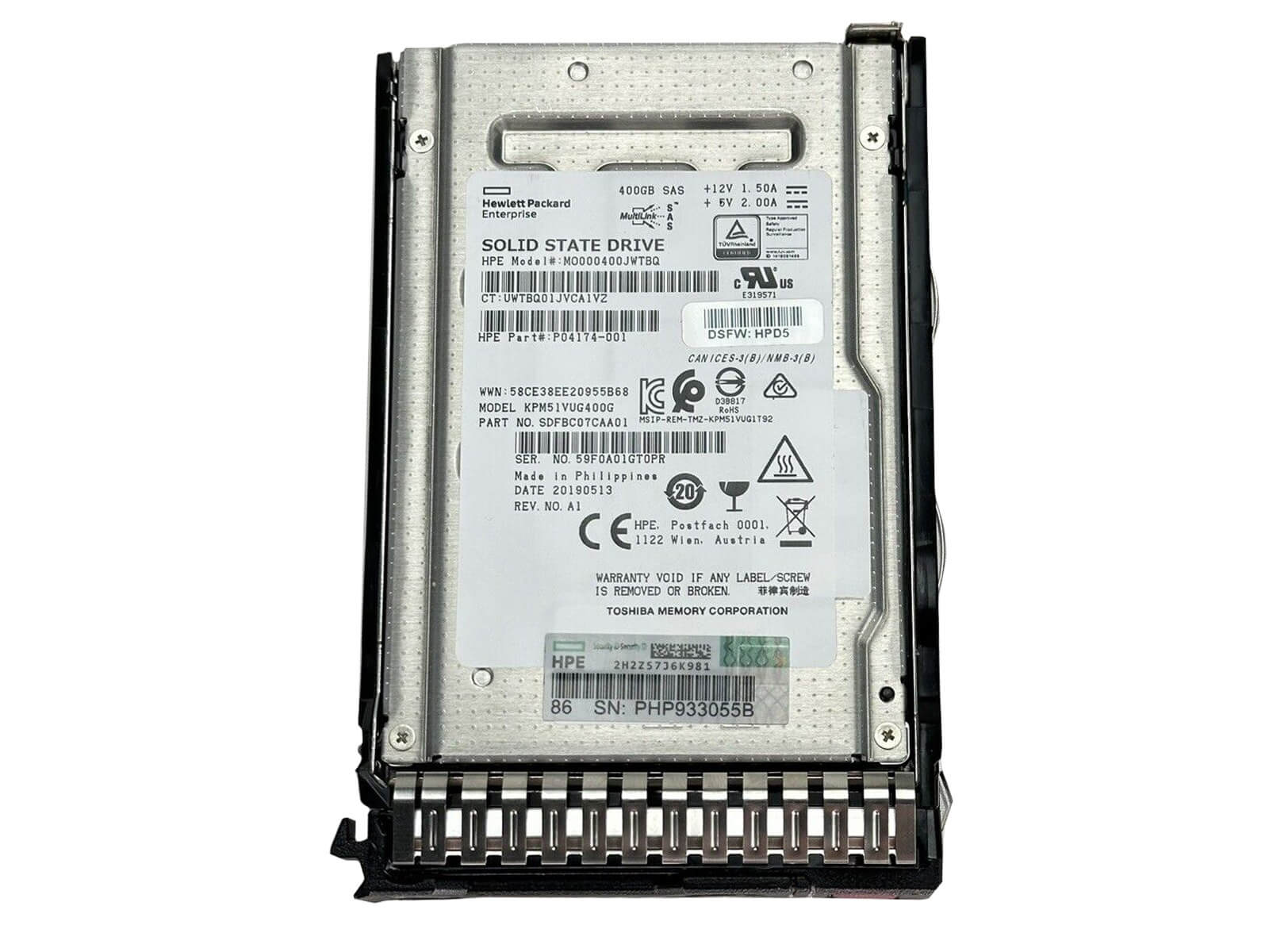 HPE P06576-001 400GB SAS 2.5" SFF Mixed Use SC MLC SSD Solid State Drive