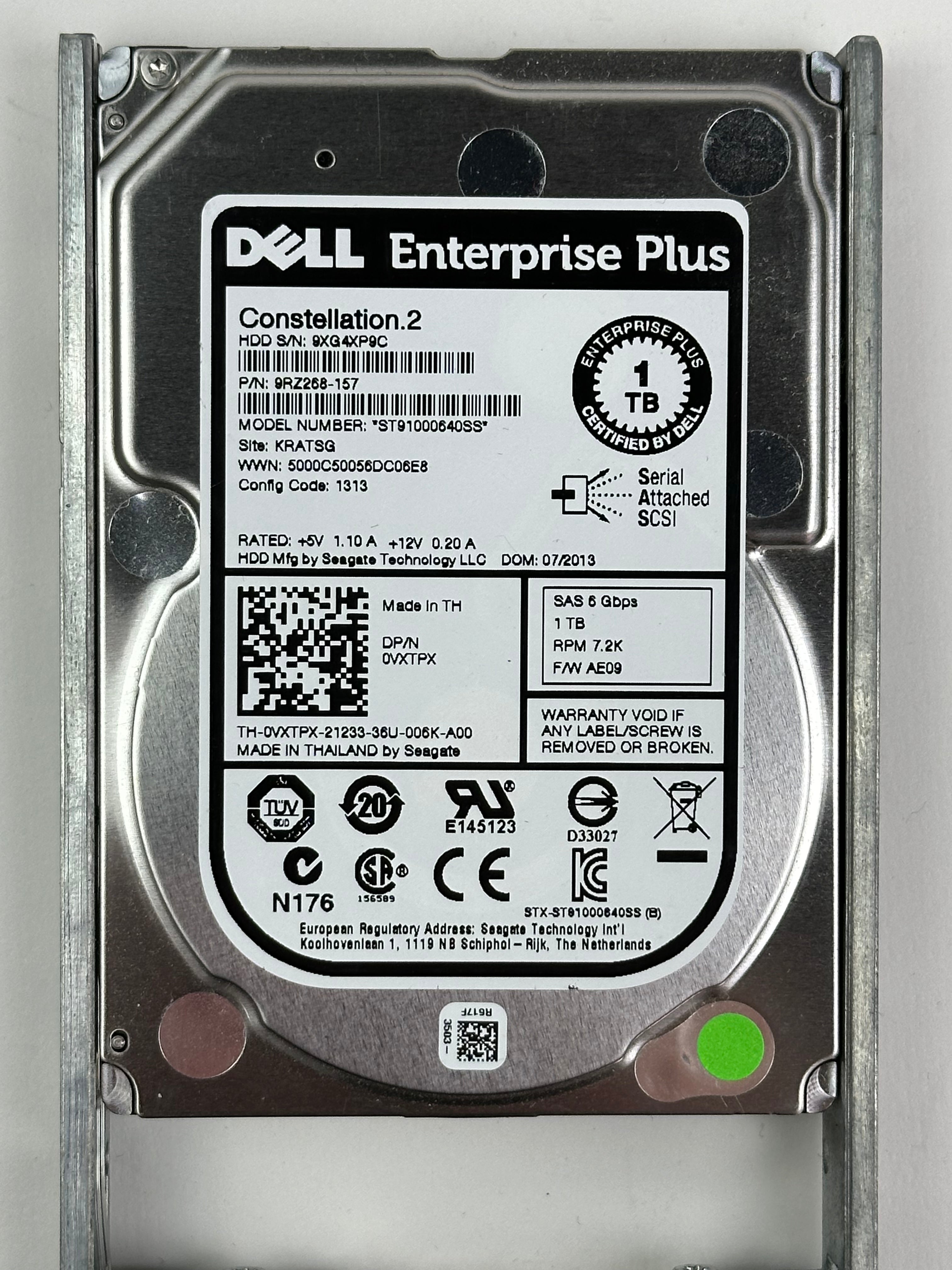 Dell 0VXTPX 1TB SAS 6Gb/s 7.2K rpm 2.5" SFF 512e HDD Hard Disk Drive