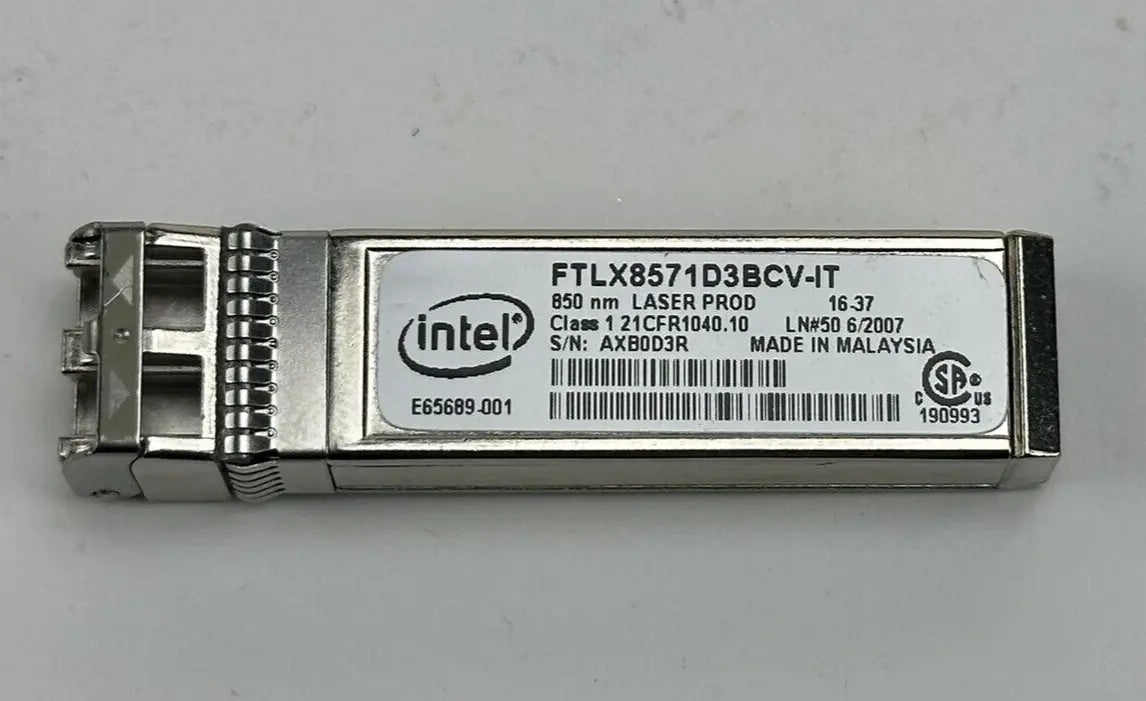 Genuine Intel FTLX8571D3BCV-IT 10Gbps SR SFP+ Transceiver 10G 10GE 10Gb 10Gb/s