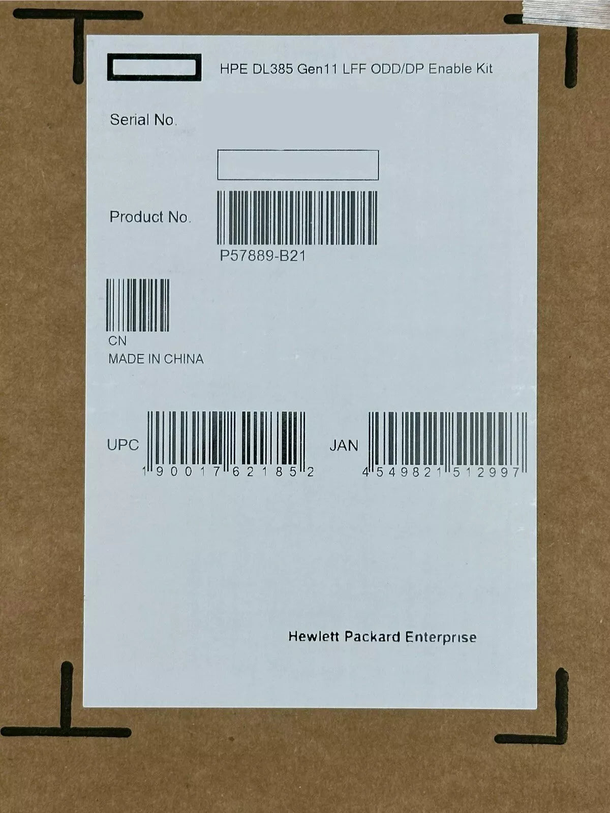 HPE ProLiant DL385 Gen11 LFF ODD/Display Port Enablement Kit P57889-B21 G11