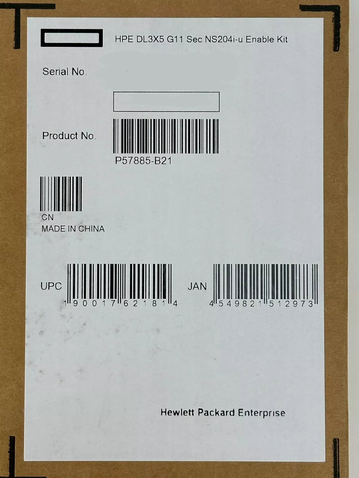 HPE DL3X5 Gen11 Secondary NS204i-u NVME Boot Device Enablement Kit P57885-B21