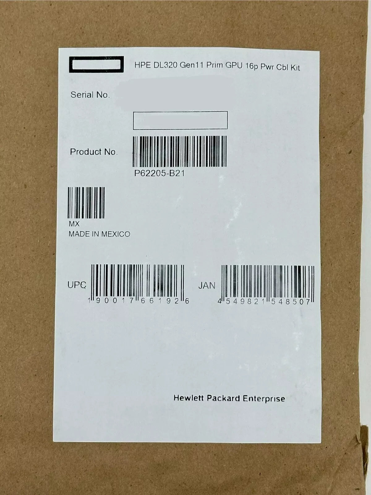 HPE ProLiant DL320 Gen11 Primary GPU 16pin Power Cable Kit P62205-B21 L40 L40S