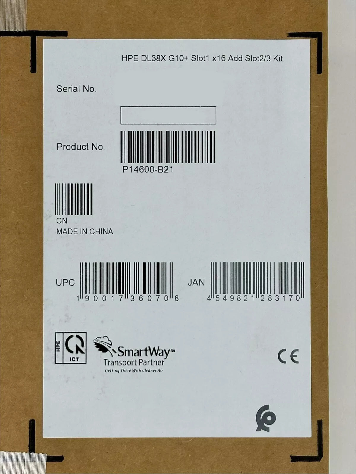 HPE Proliant P14600-B21 DL38X DL380 DL385 Gen10+ Plus x16 Adder Slot2/3 Kit
