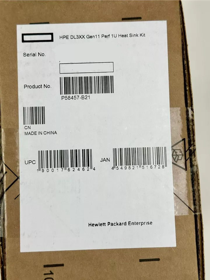 HPE DL3X5 DL325 DL345 DL365 DL385 Gen11 1U AMD Performance Heatsink P58457-B21