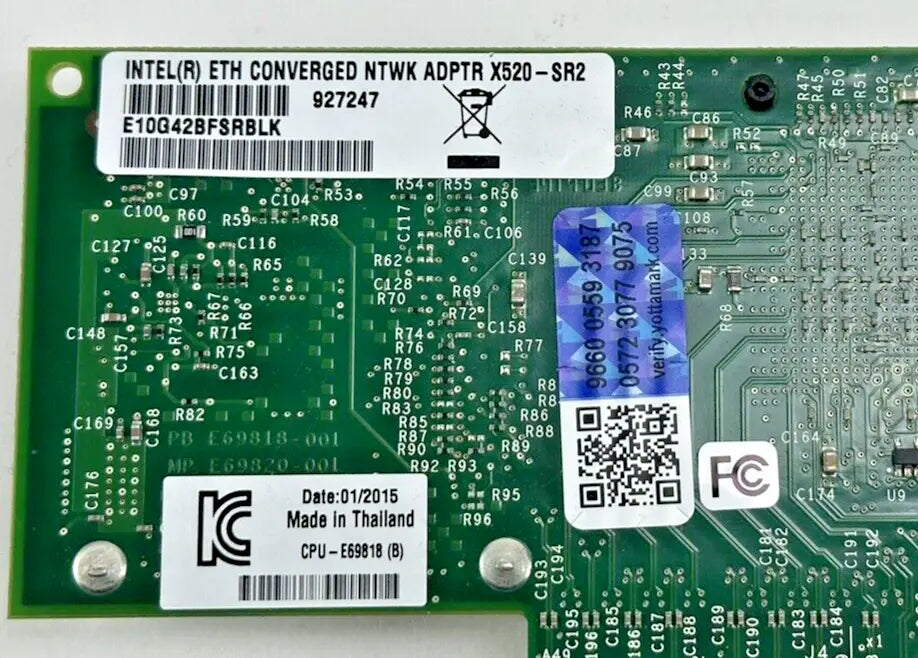 Genuine Intel x520-DA2 x520-SR2 Dual Port 10Gb Network Adapter NIC FH Bracket