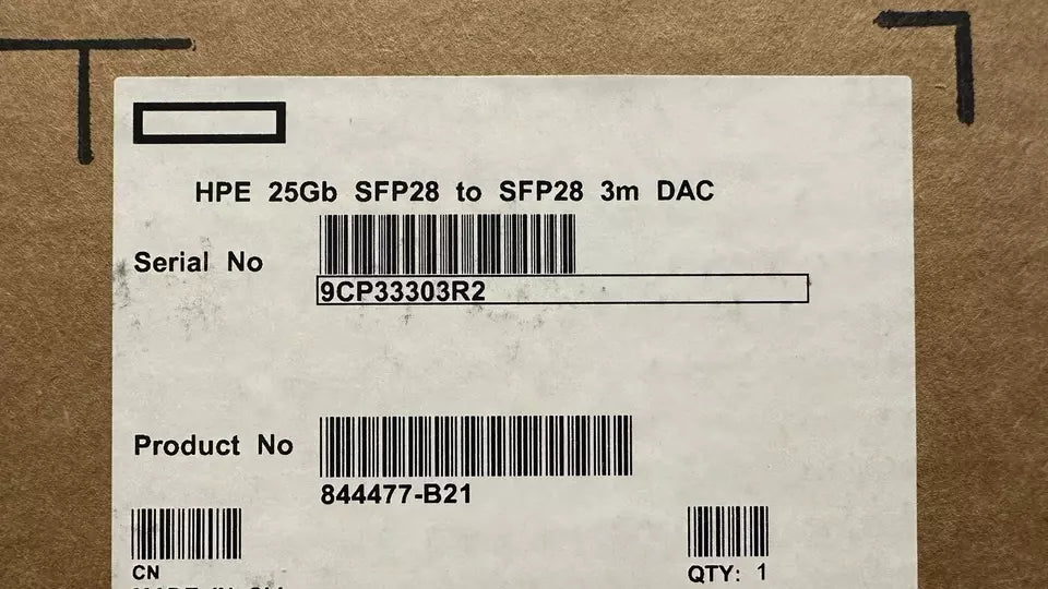 HPE 844477-B21 25Gb SFP28 to SFP 28 3m DAC Direct Attach Copper Cable 25G SFP+