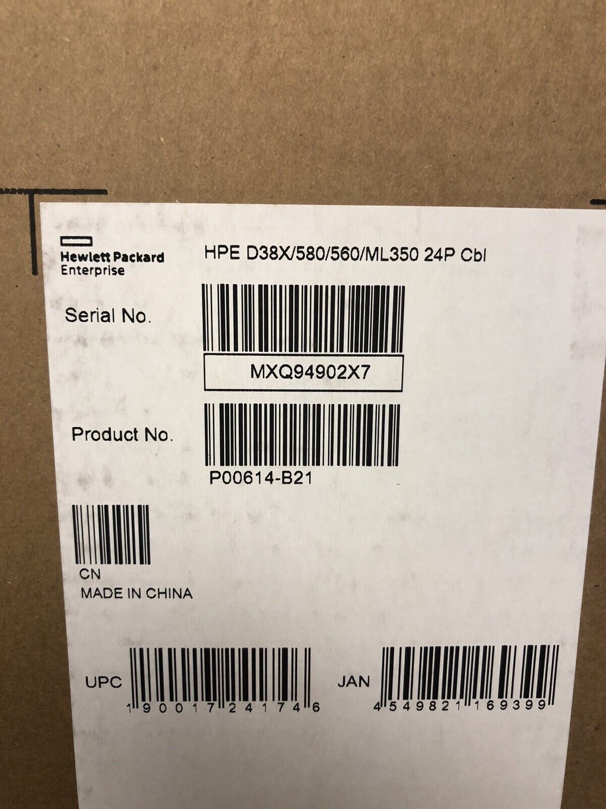 HPE P00614-B21 DL38X/560/580/ML350 Gen10 P824i-p Cable Kit Storage G10 ProLiant Server SAS.